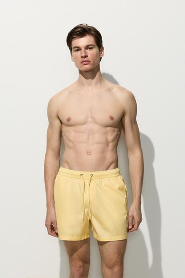 Basic regular fit swim shorts — PASTEL YELLOW 2