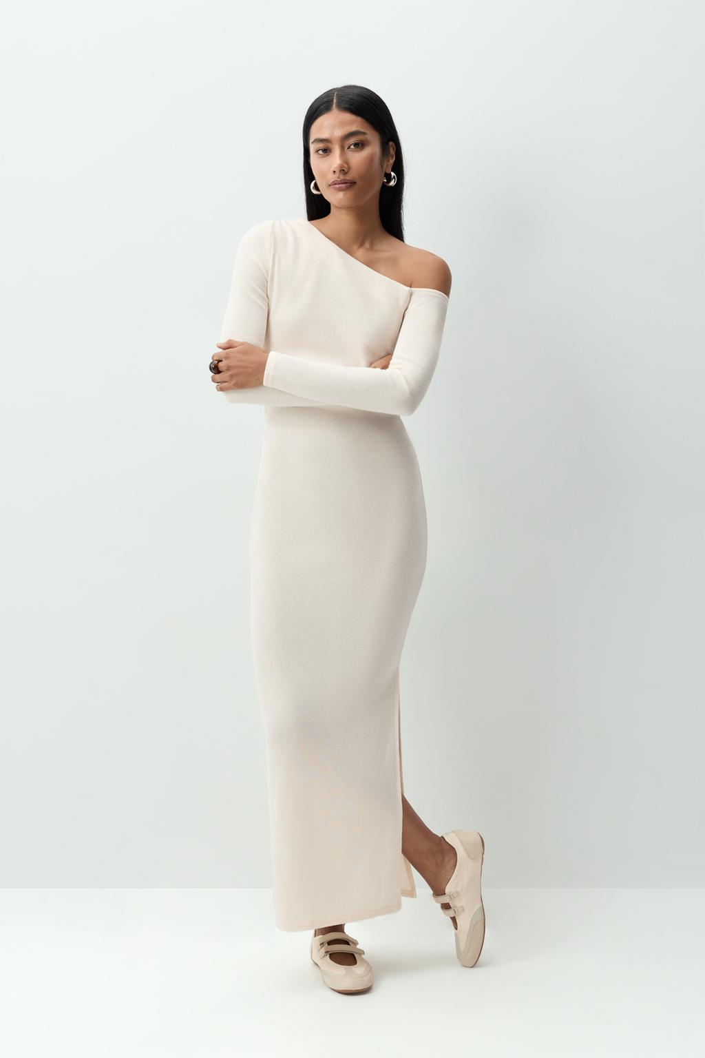 Asymmetric neck dress