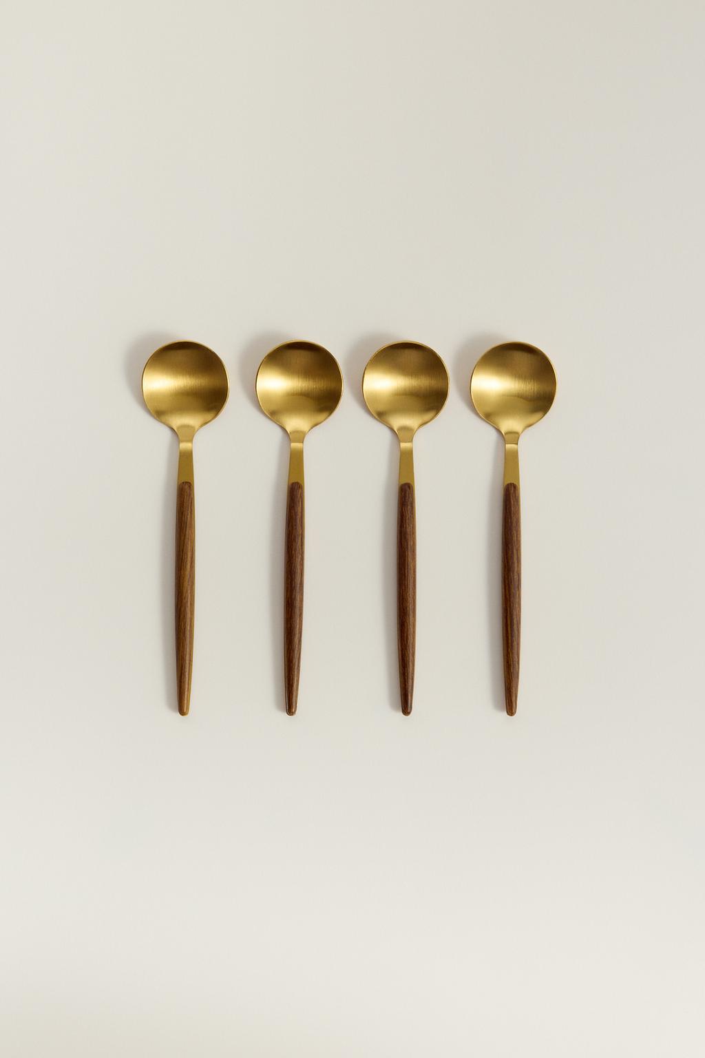 Pack 4 cucharillas efecto madera