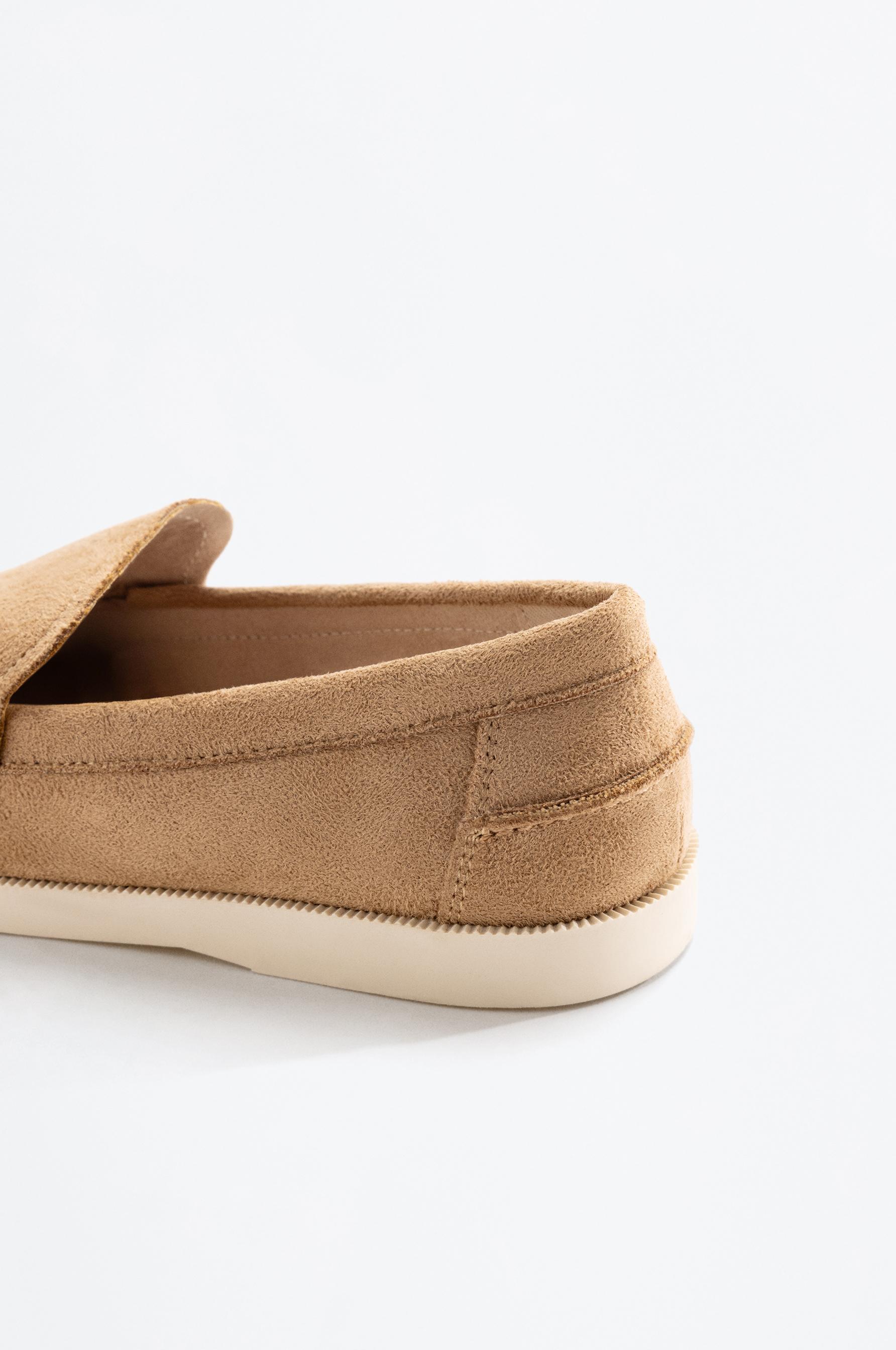 FAUX SUEDE LOAFERS — LEATHER