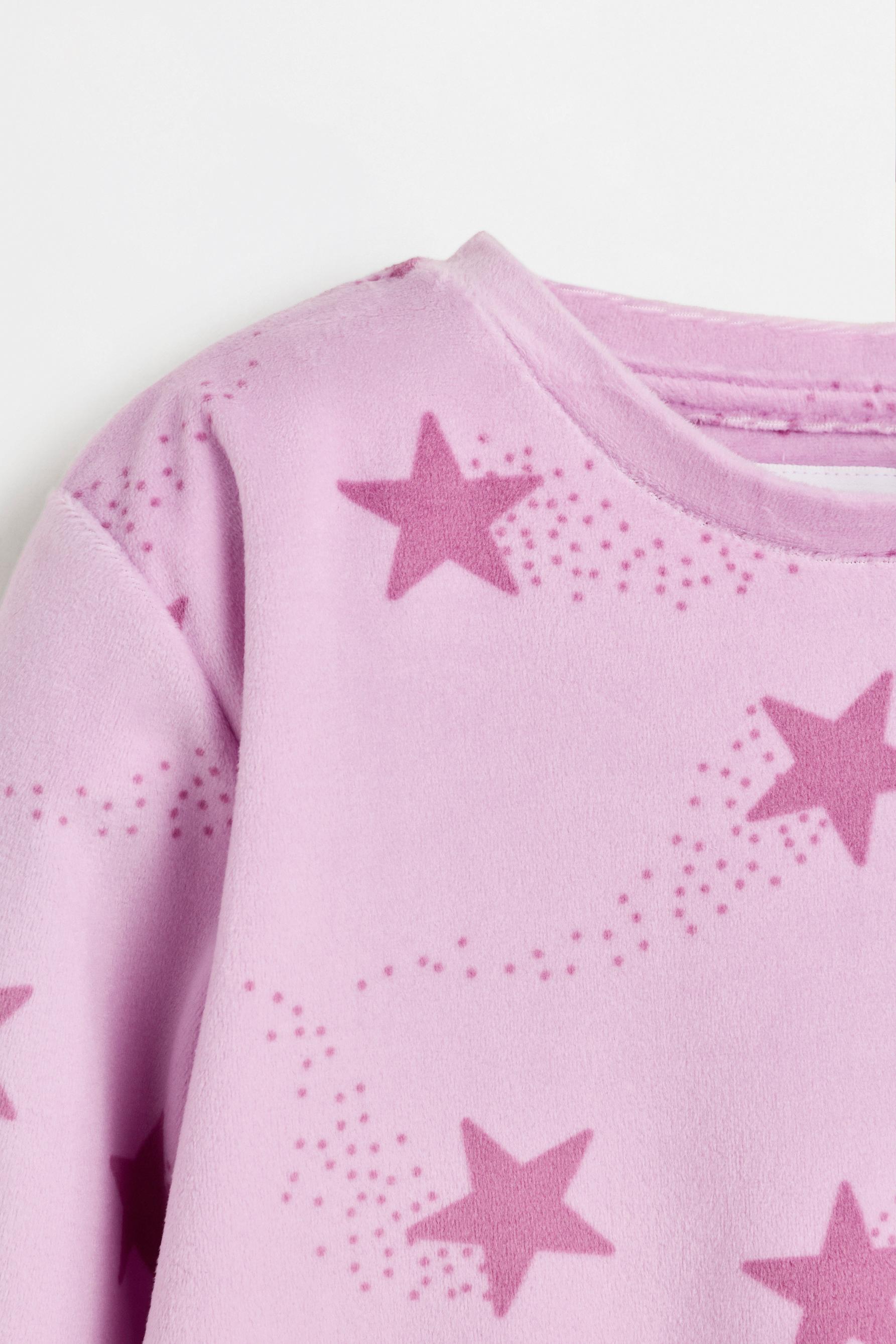 Velvet-feel star pyjamas — LILAC PINK