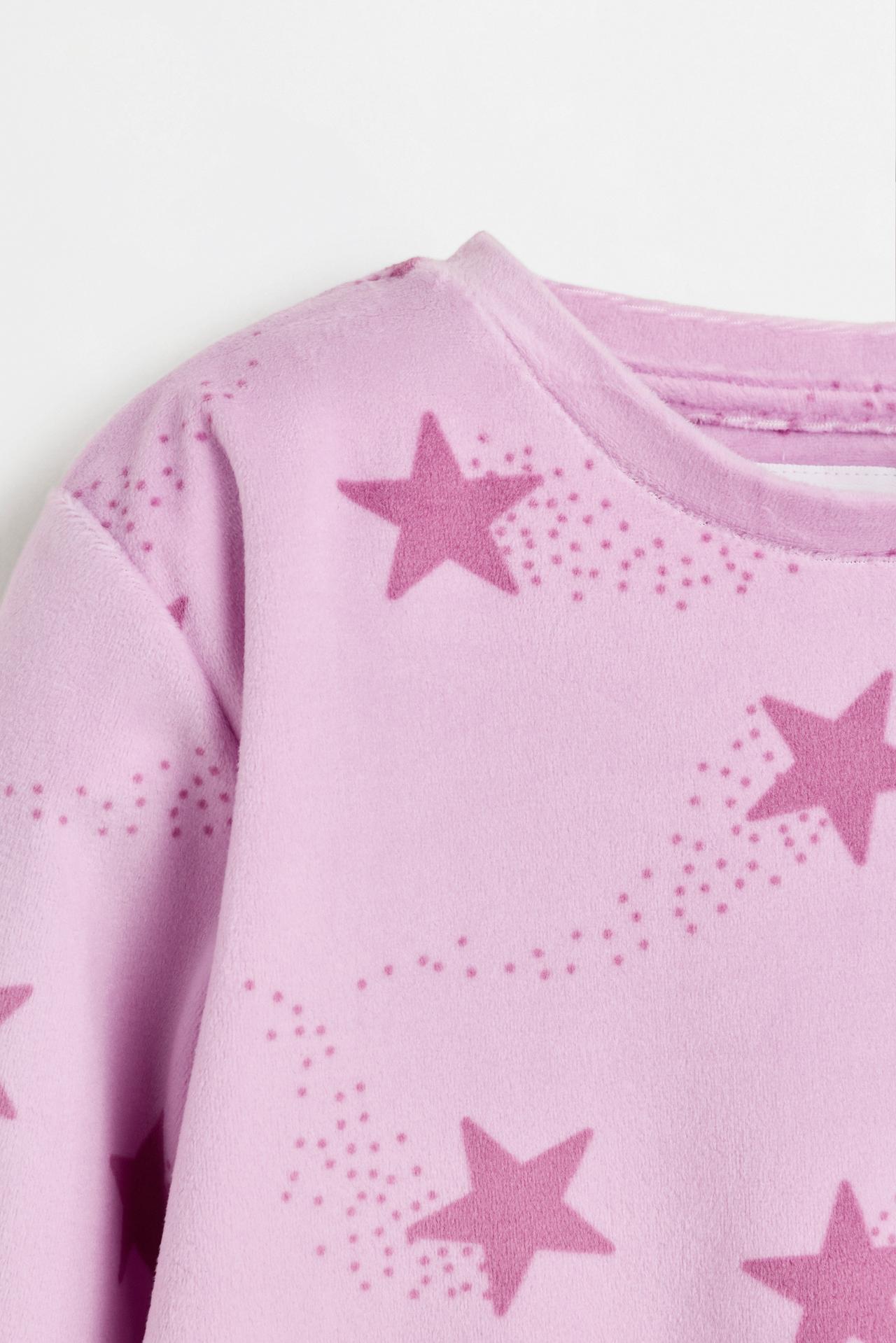 Velvet-feel star pyjamas — LILAC PINK
