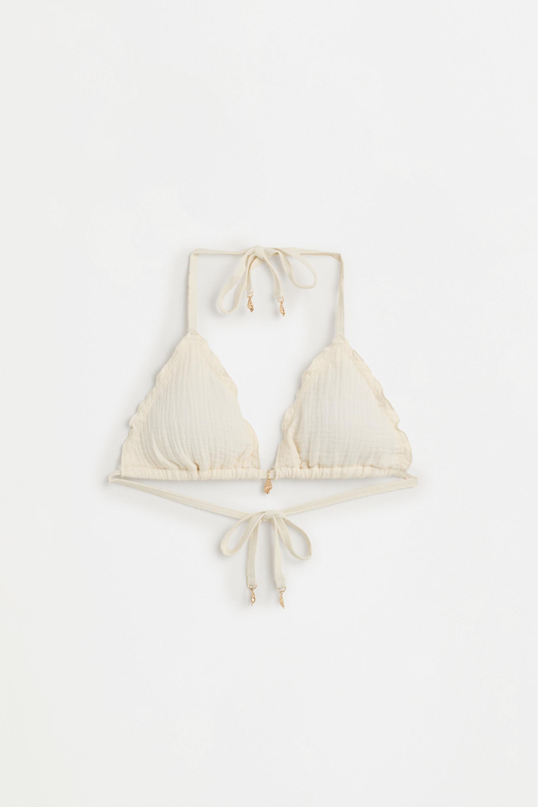 Wave charm bikini top — ECRU