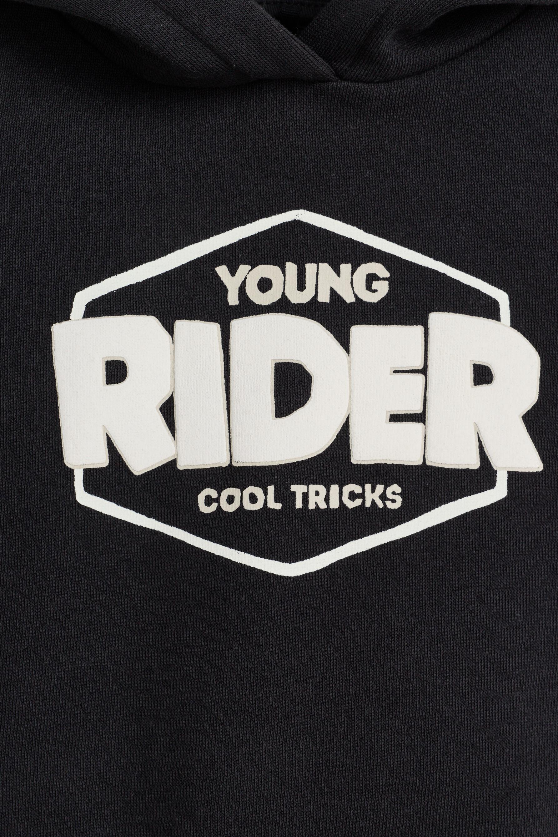 Raised print hoodie — MEDIUM GREY