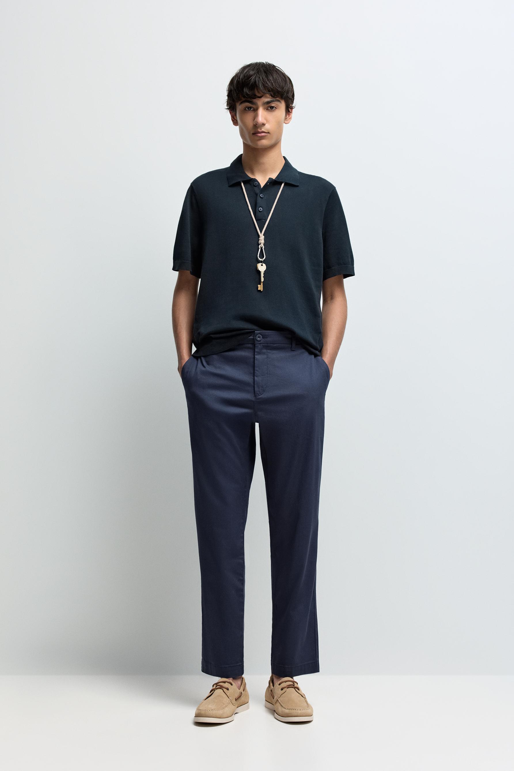 Slim fit chino trousers — NAVY