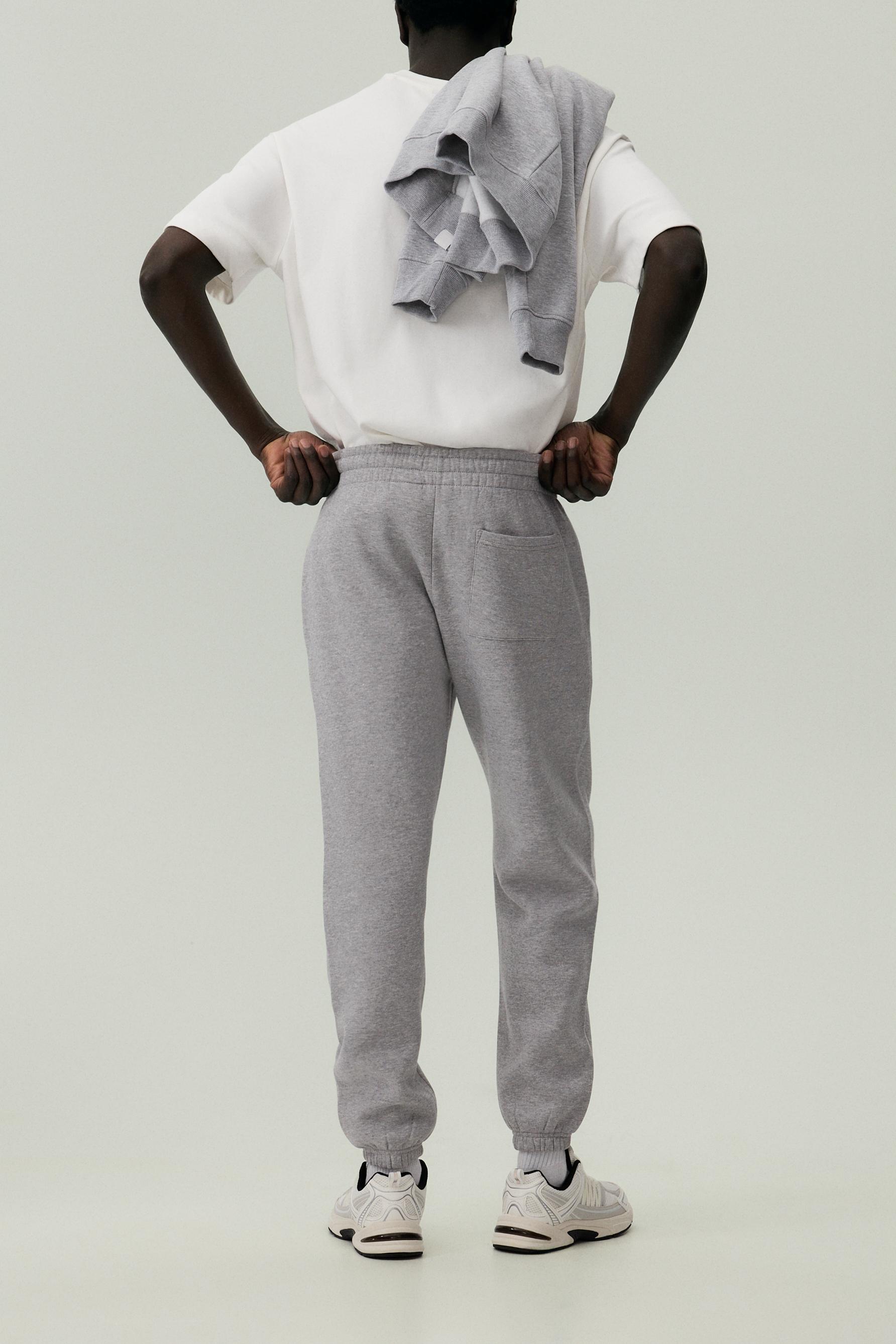 Slim fit tracksuit bottoms — GREY MARL
