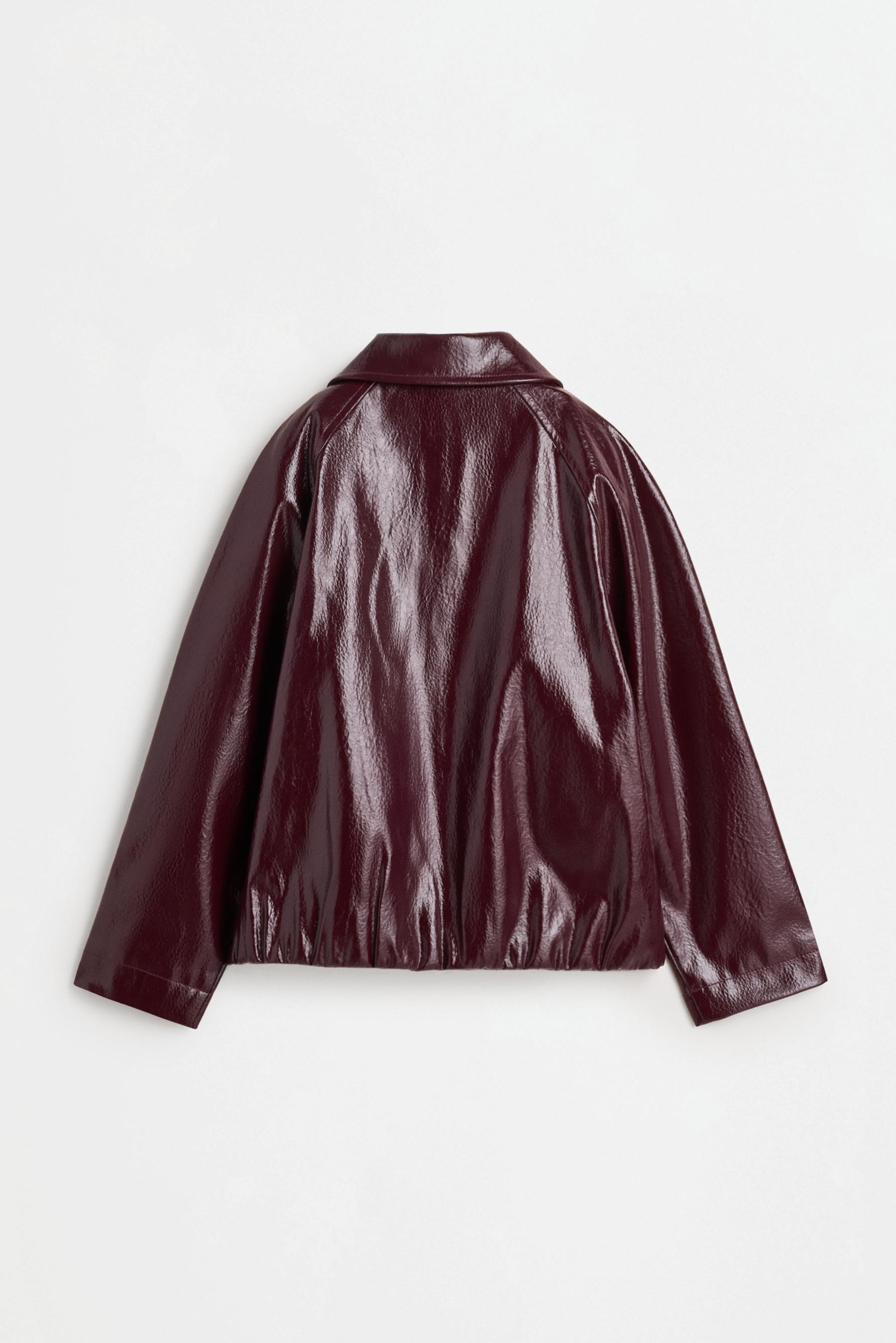 Leather effect bomber jacket — MAROON