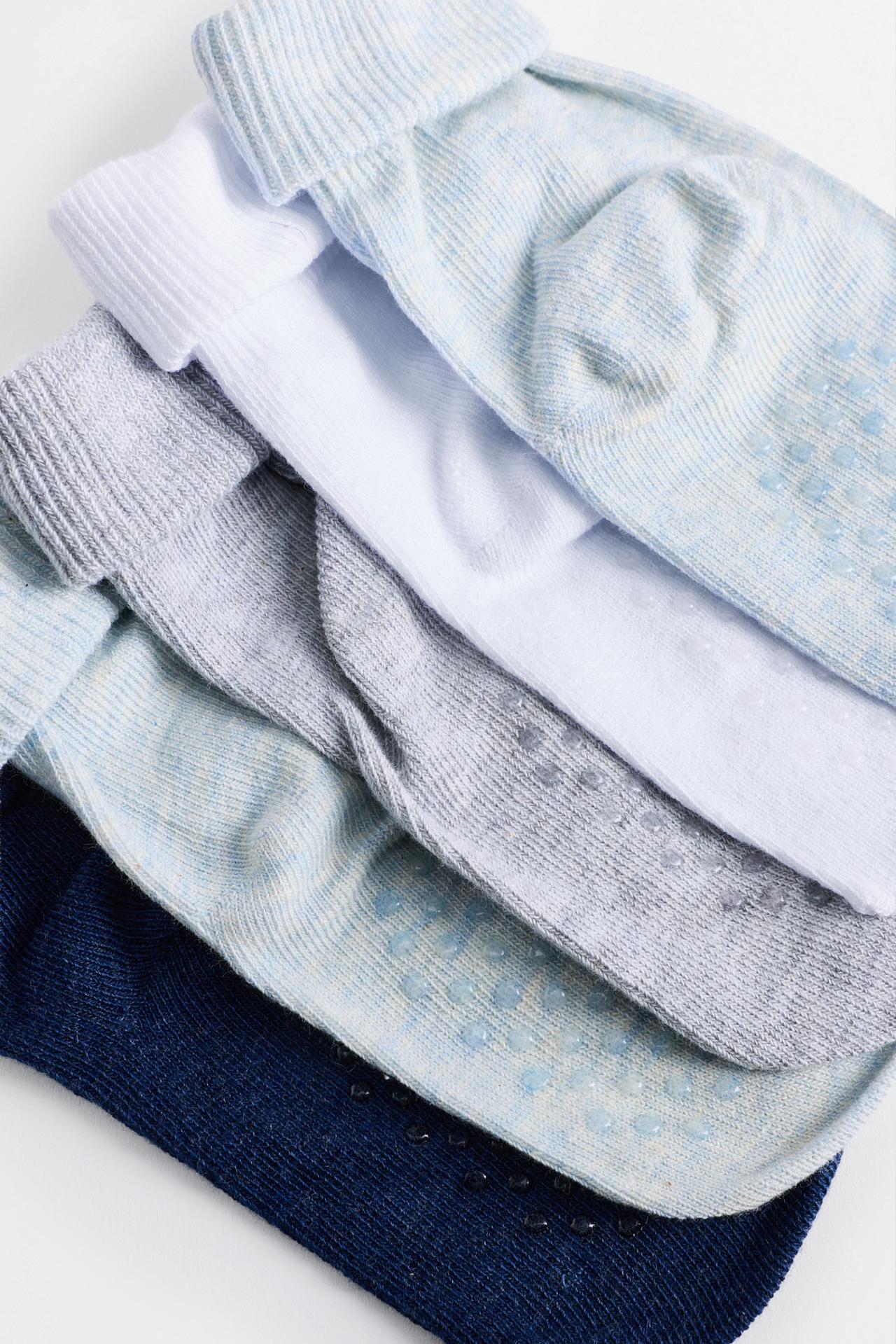 Long socks with fold-down cuffs (5-Pack) — GREY TONES