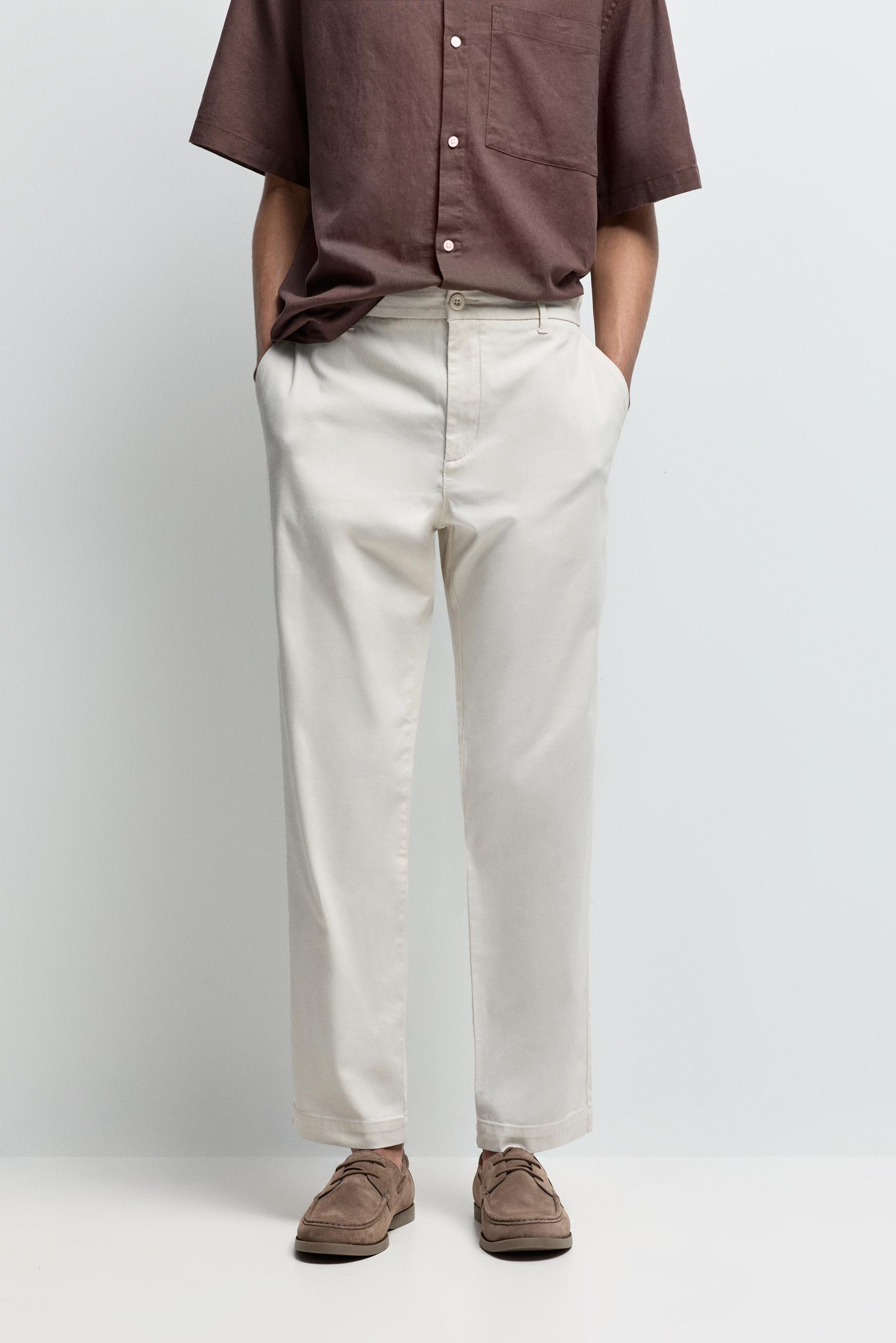 Slim fit chino trousers — OFF WHITE
