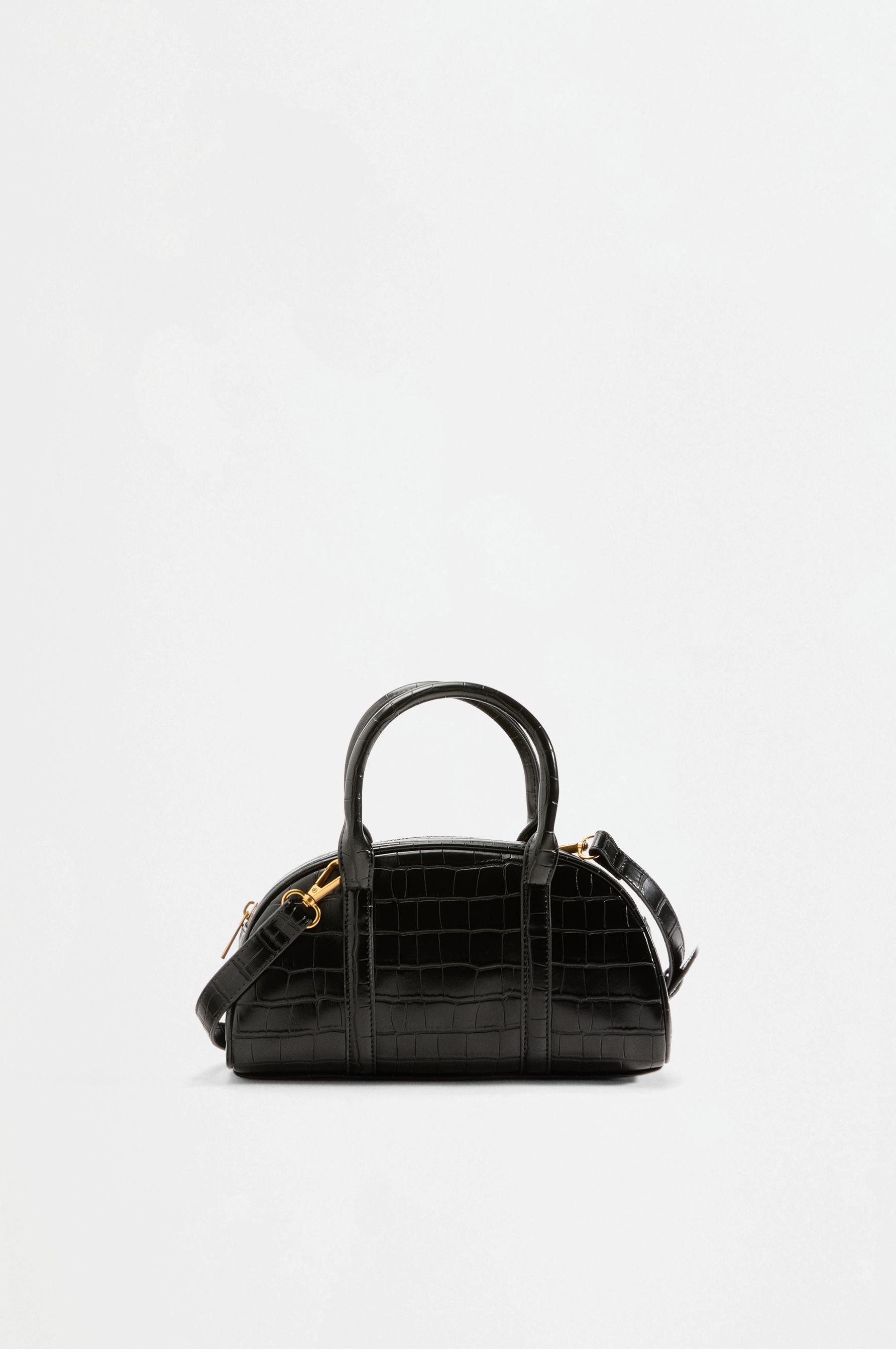 Croc-effect bowling bag — BLACK
