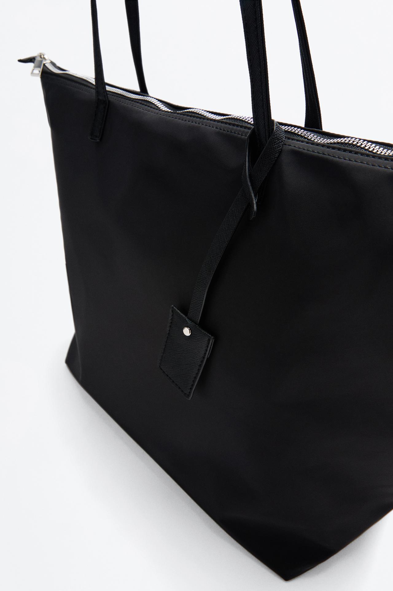 Nylon tote bag — BLACK