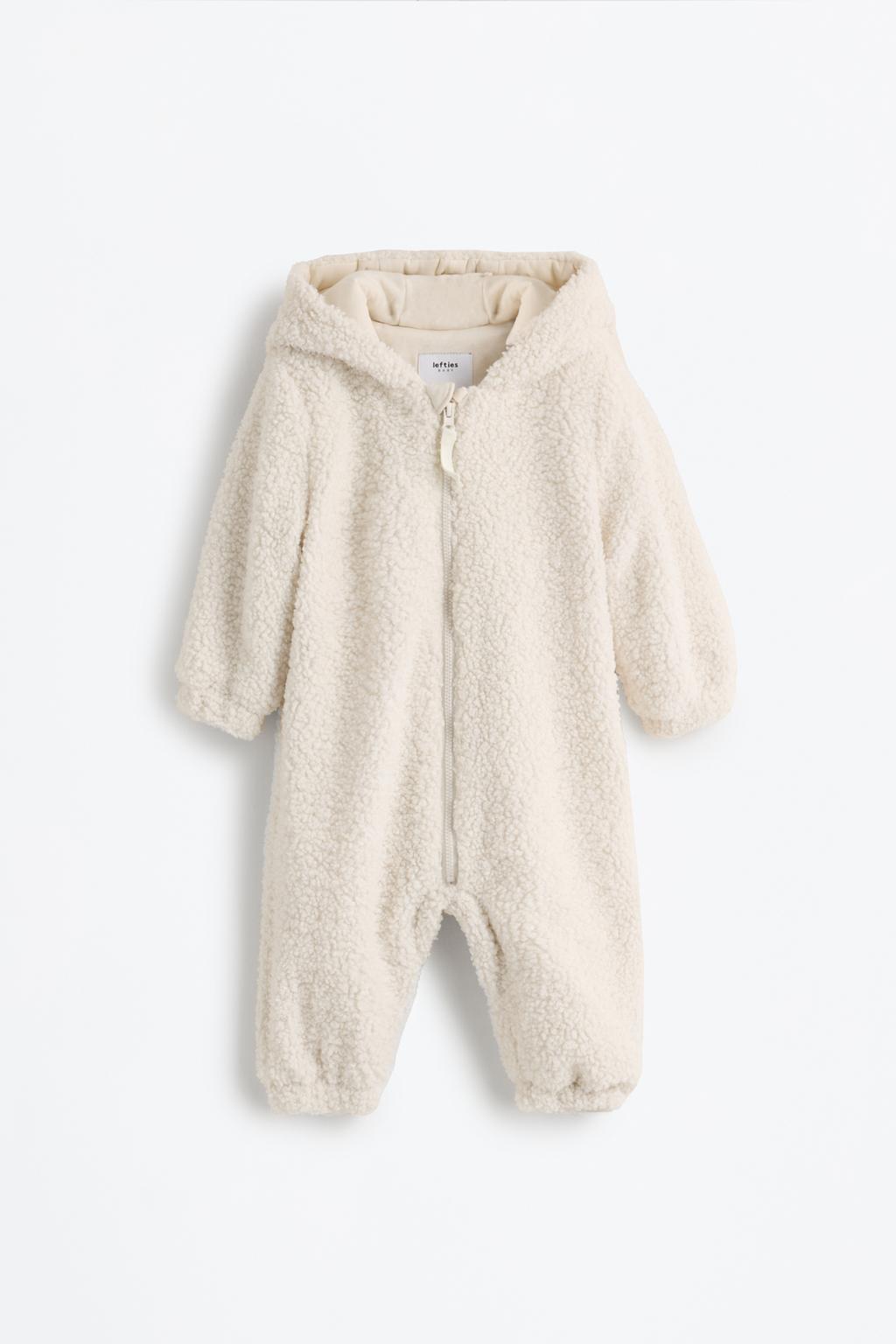 Faux shearling one-piece suit with ears