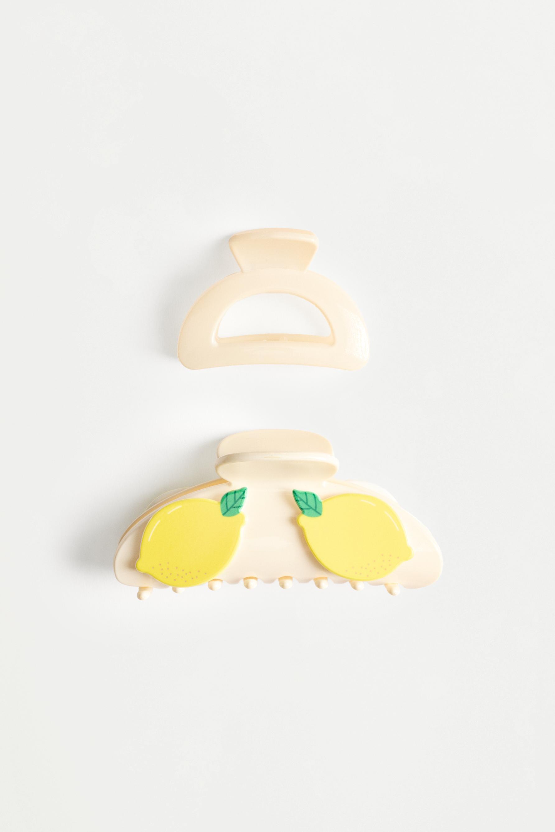 2-pack of contrast hair clips — YELLOW