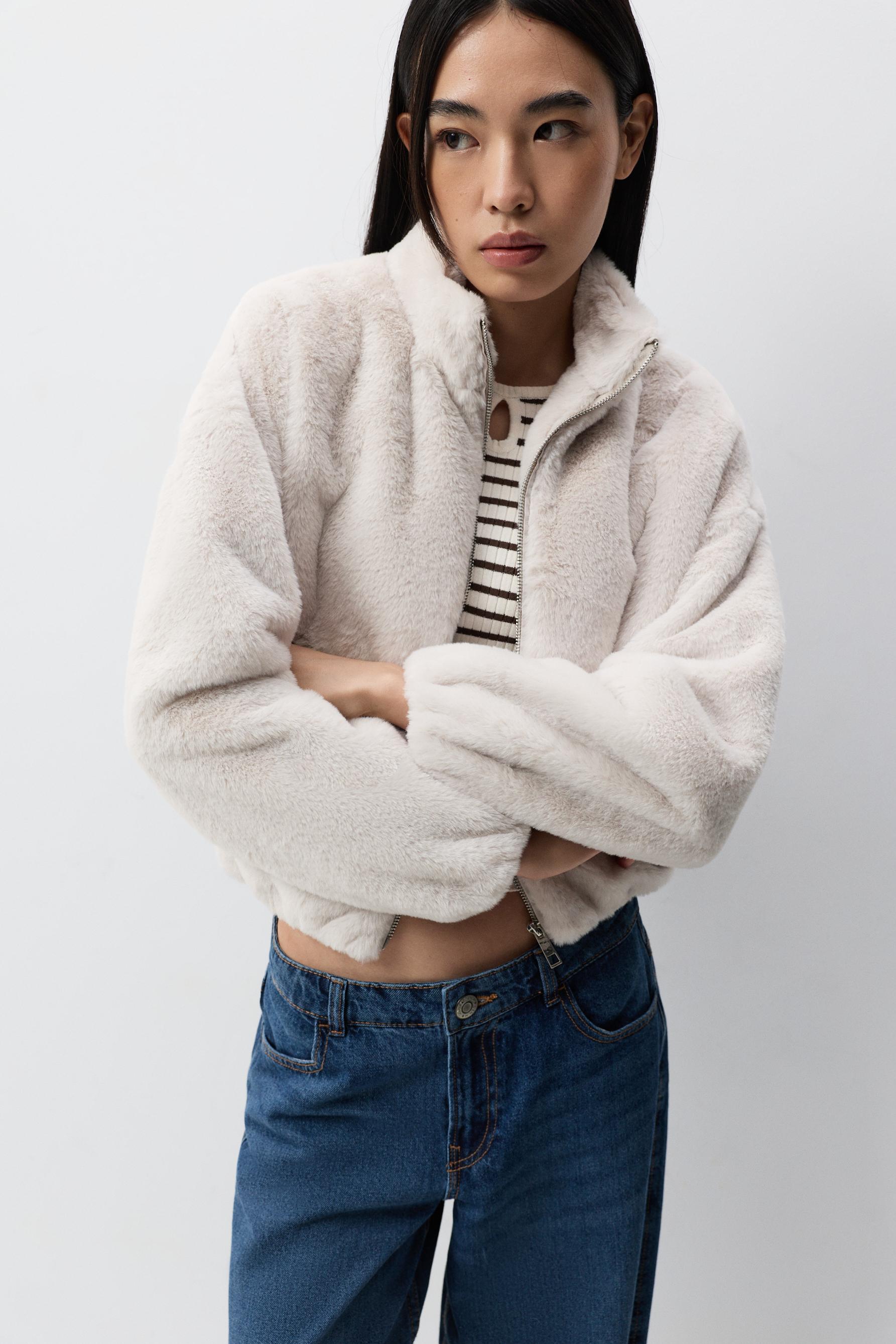 Cazadora bomber efecto pelo