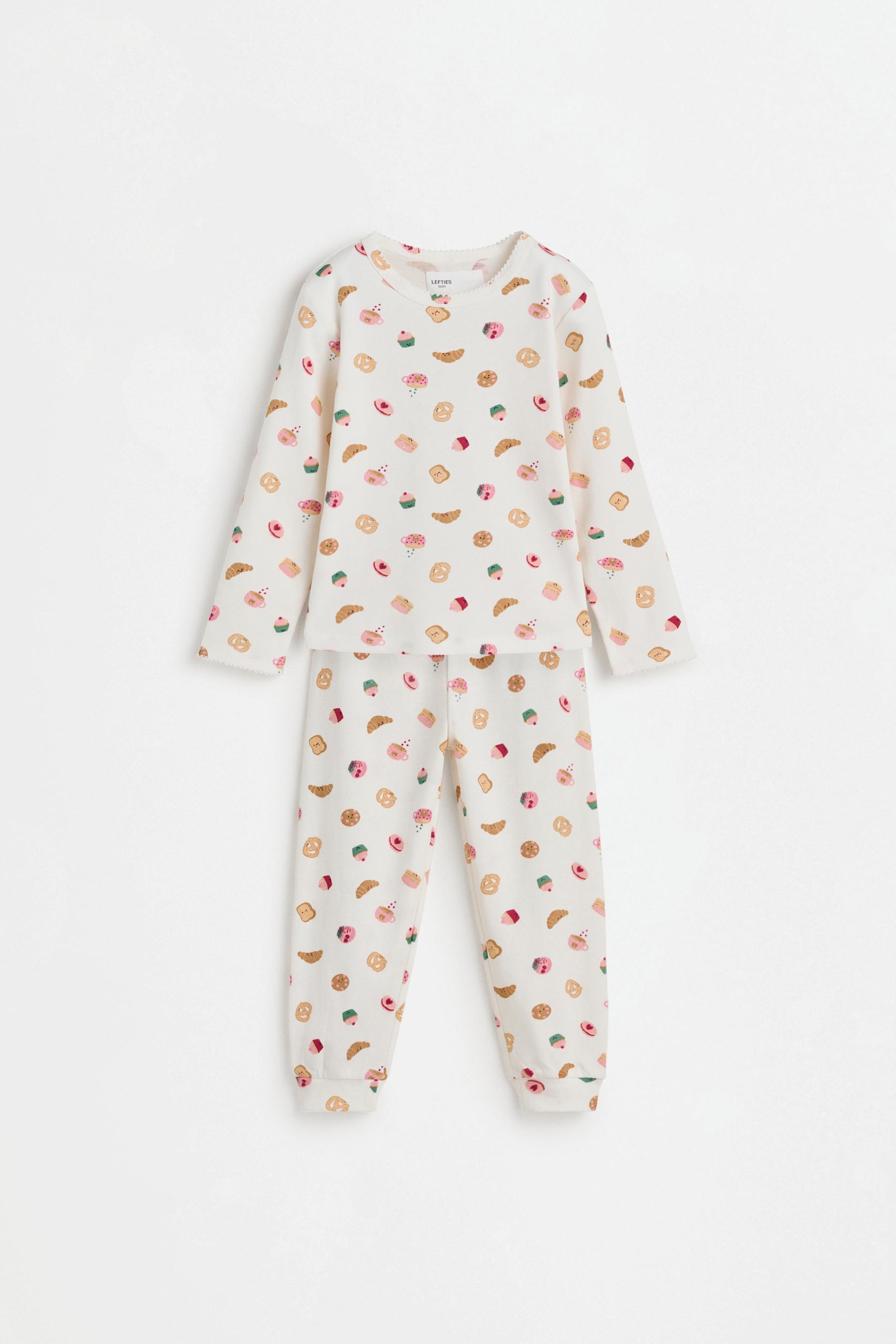 Printed interlock pyjamas — ECRU