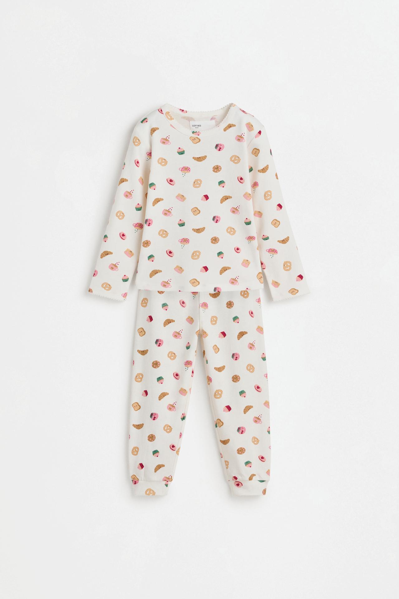 Printed interlock pyjamas — ECRU