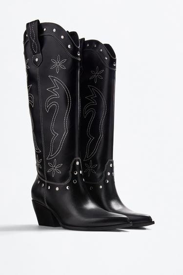 Cowboy studded boot — BLACK 2