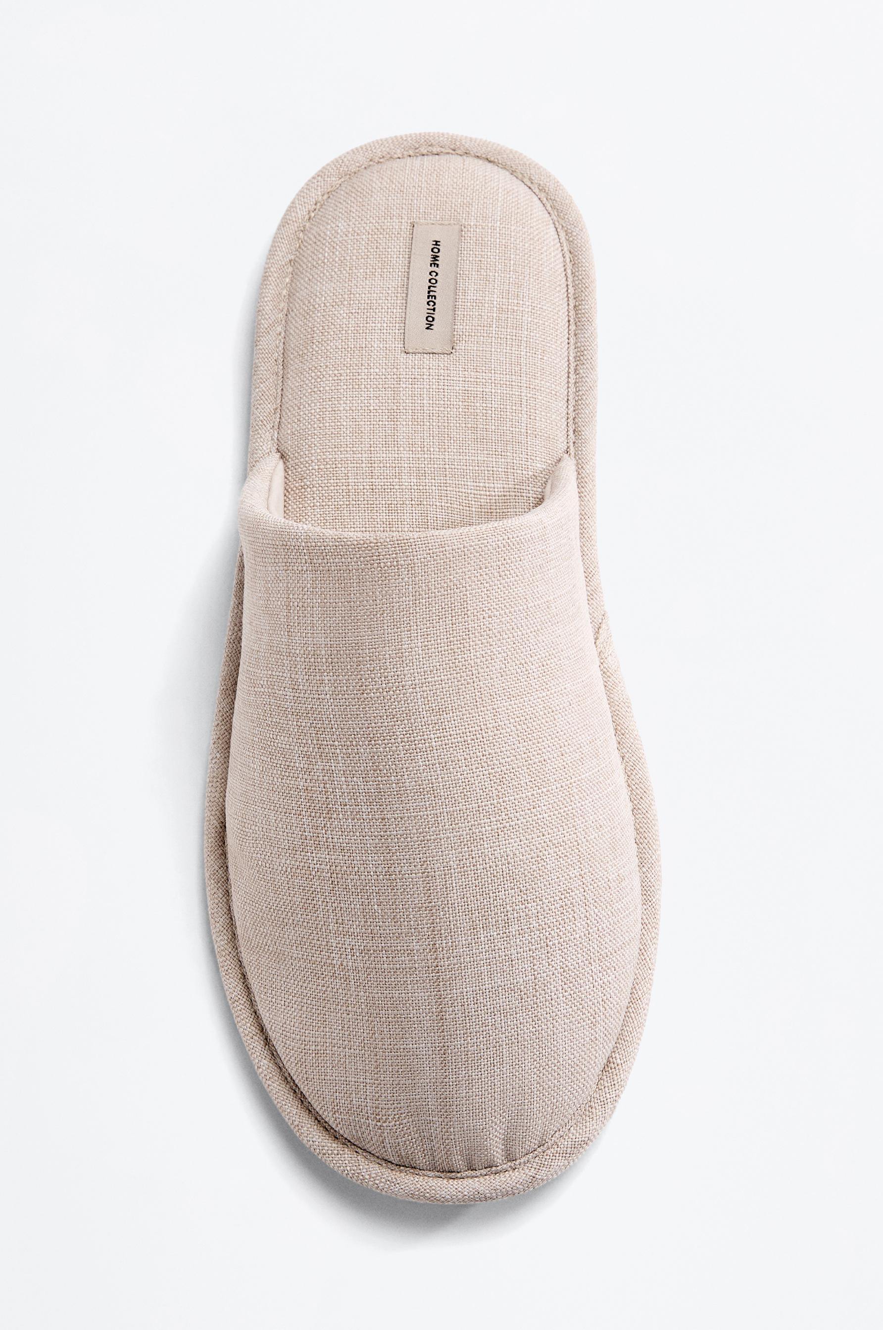 Fabric house slippers — BEIGE