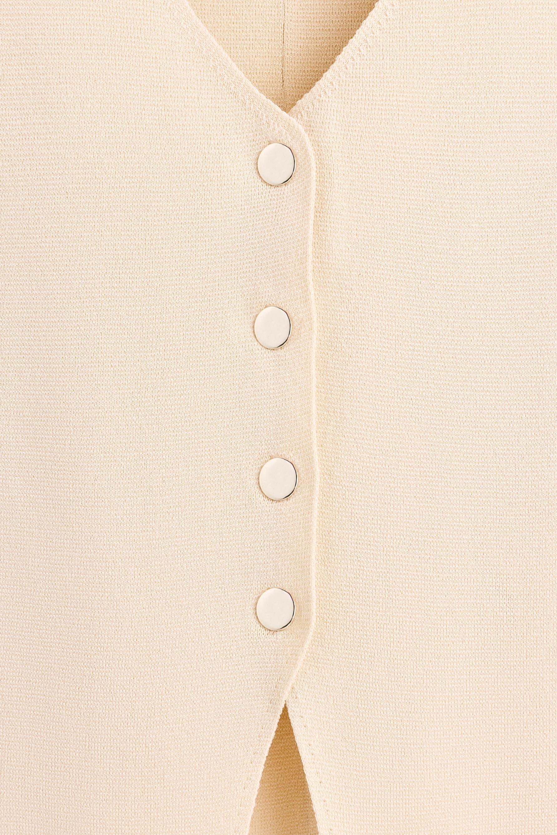Basic knit vest — VANILLA
