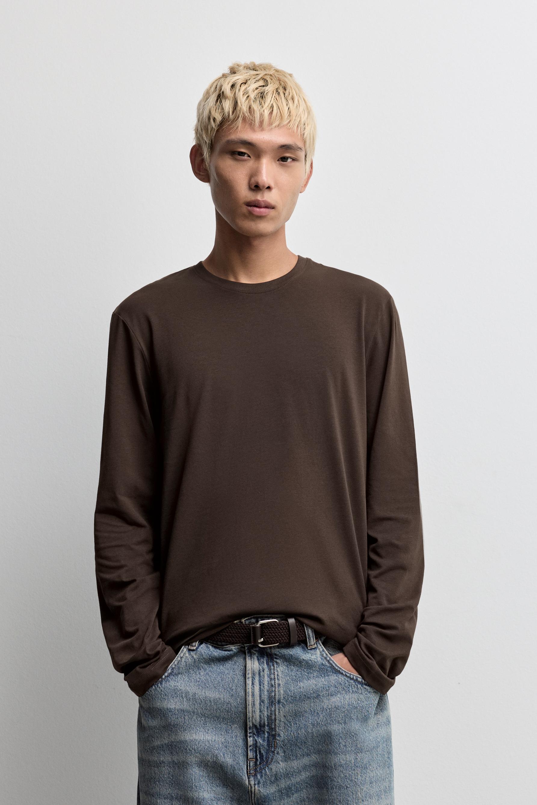 Basic long sleeve T-shirt — CHOCOLATE