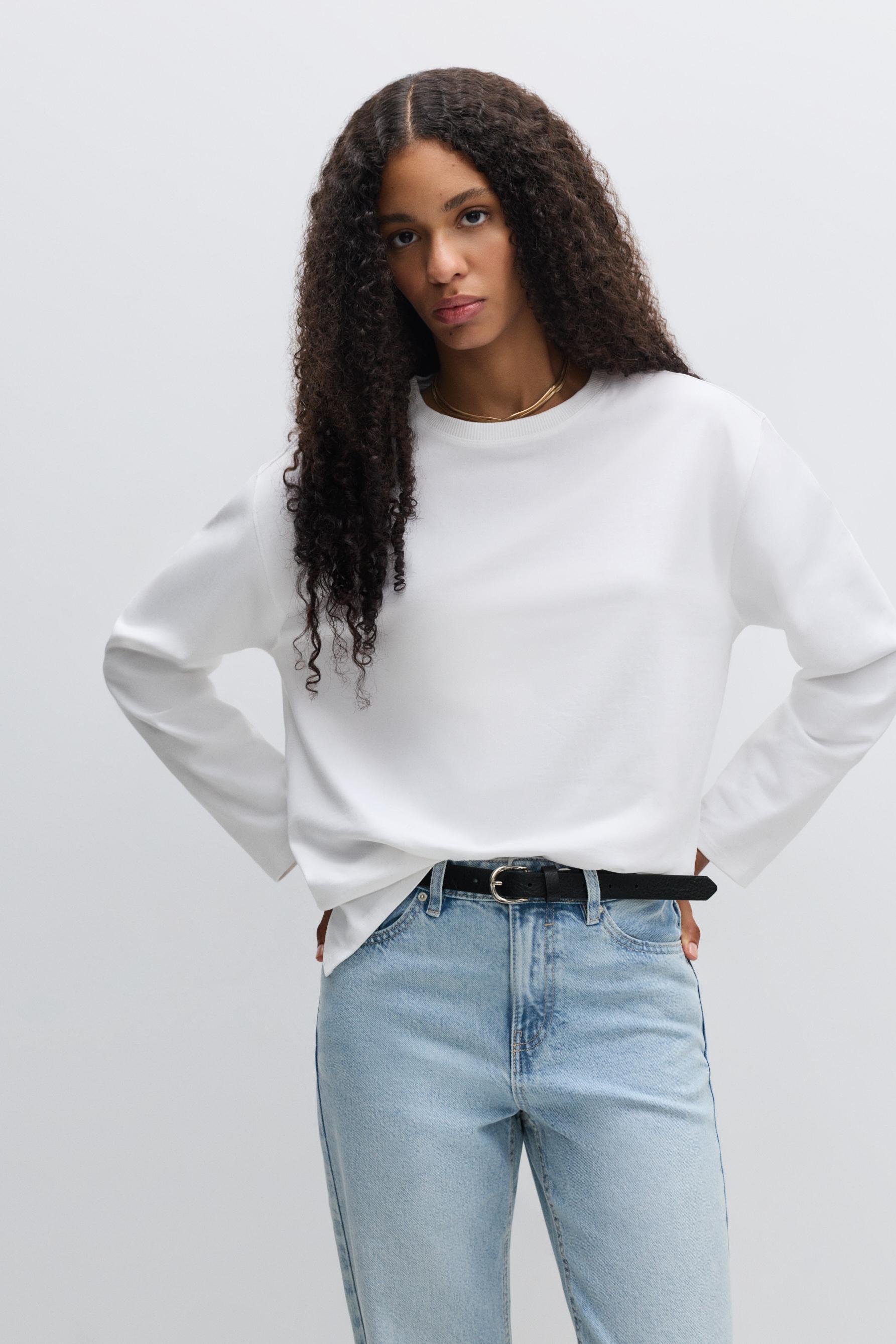 T-shirt heavy manga comprida