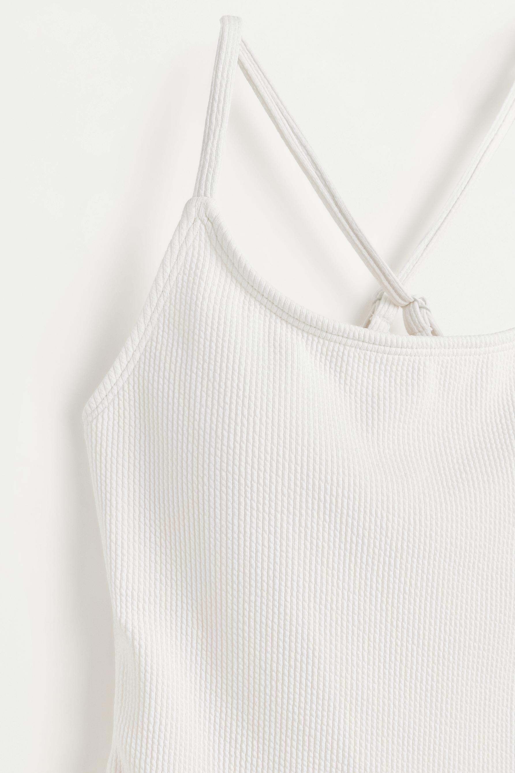 Ribbed swimsuit — WHITE
