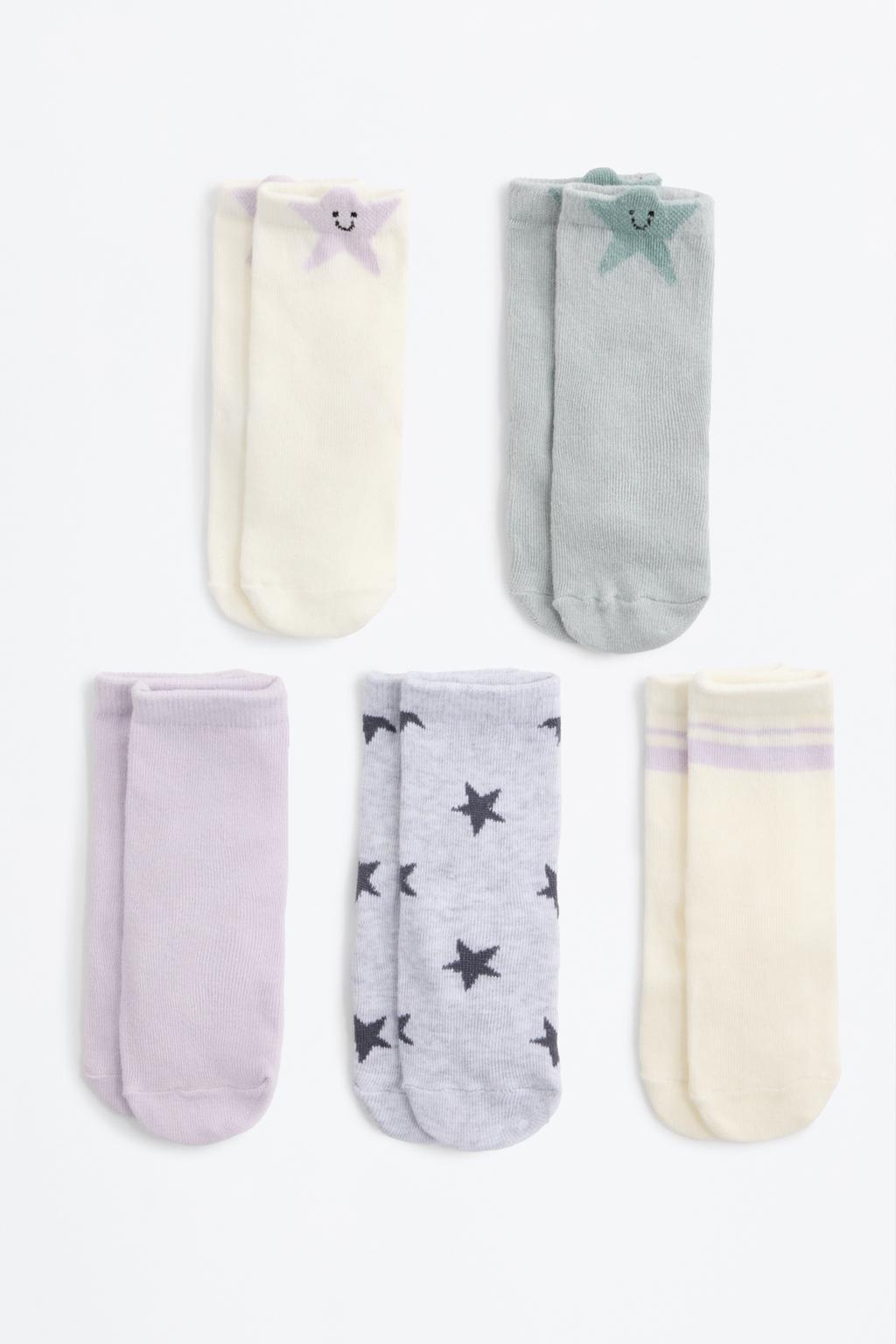 Pack of 5 long star socks