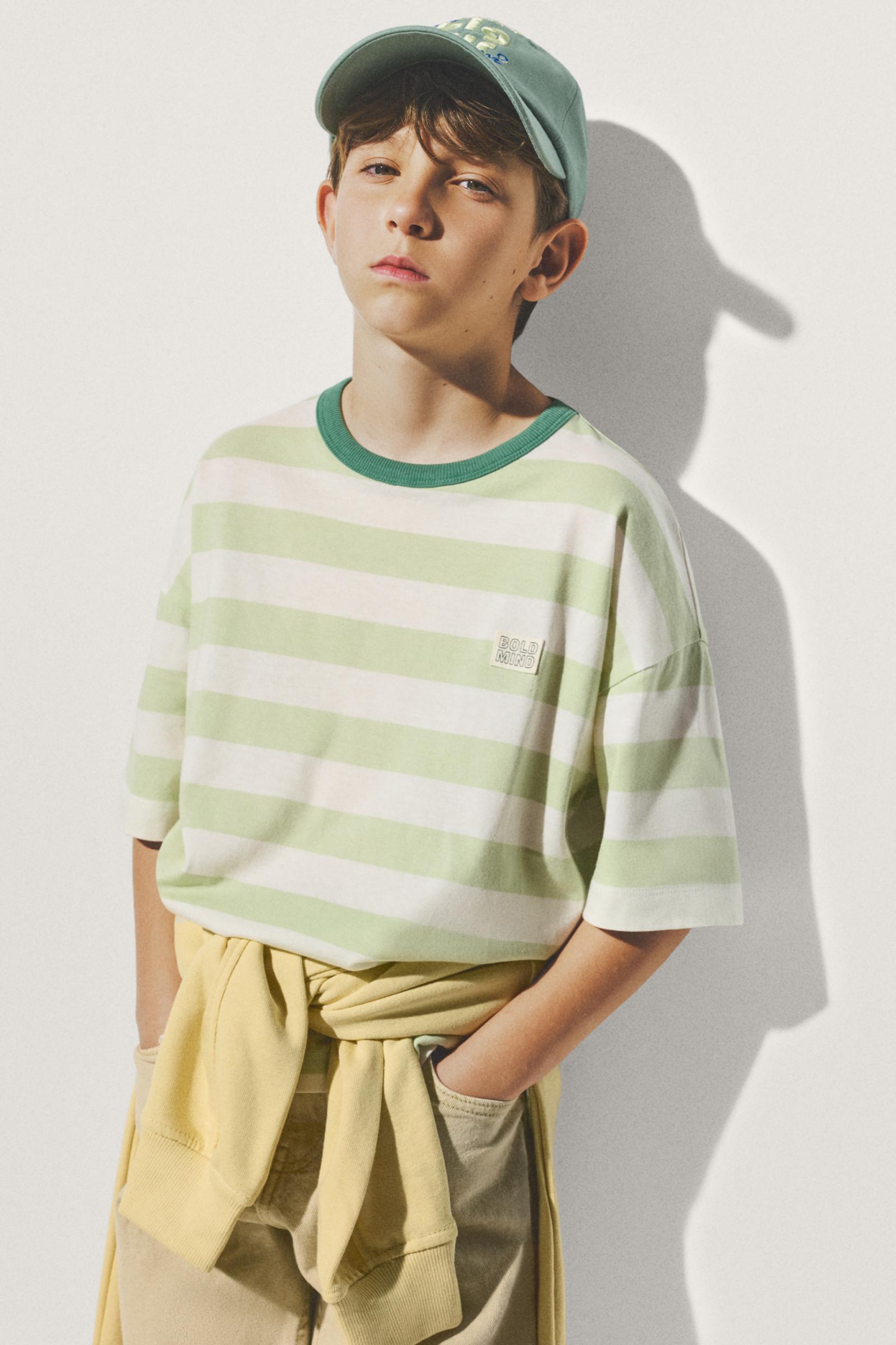 Striped T-shirt — PALE GREEN