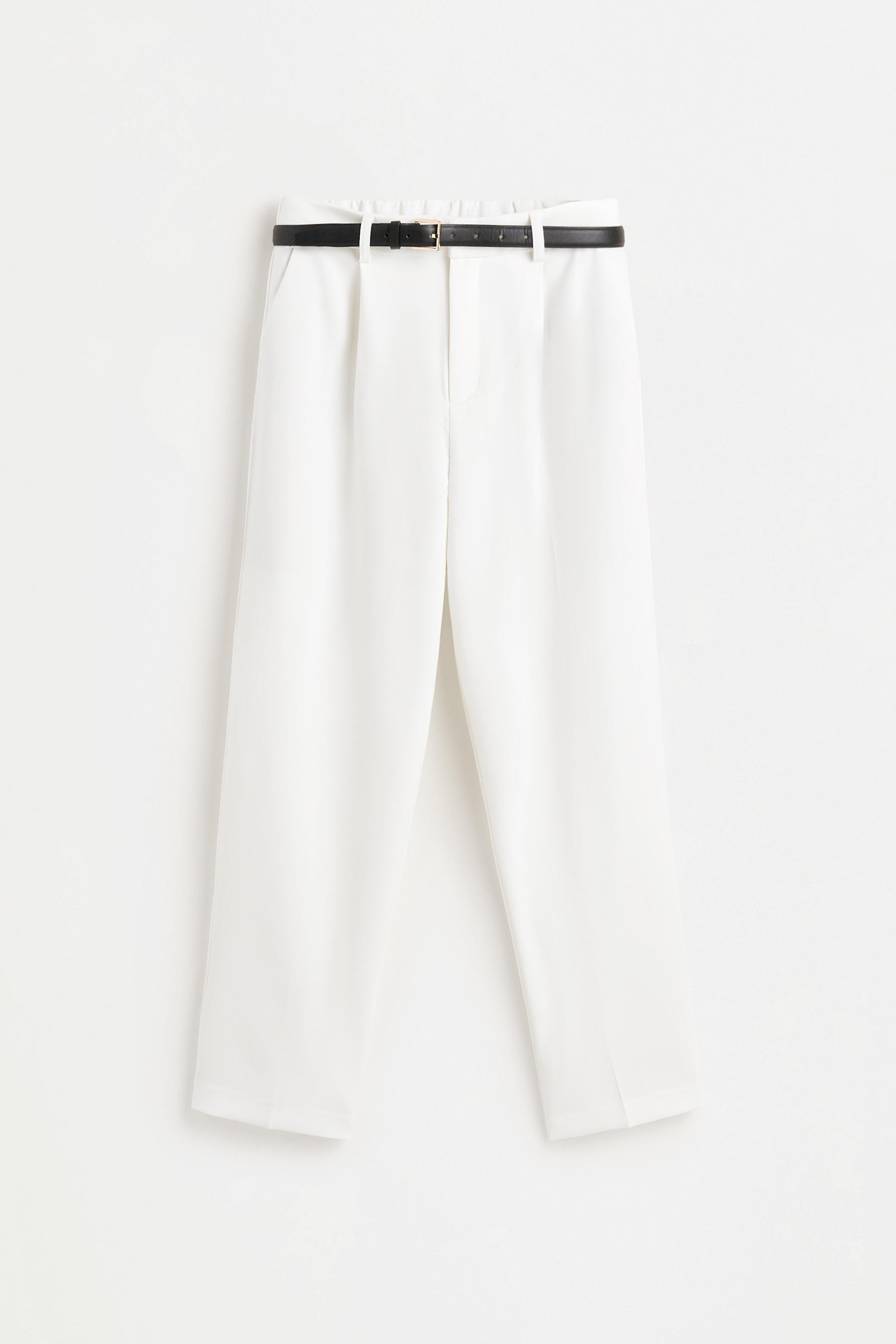 Carrot fit dress trousers — PURE WHITE