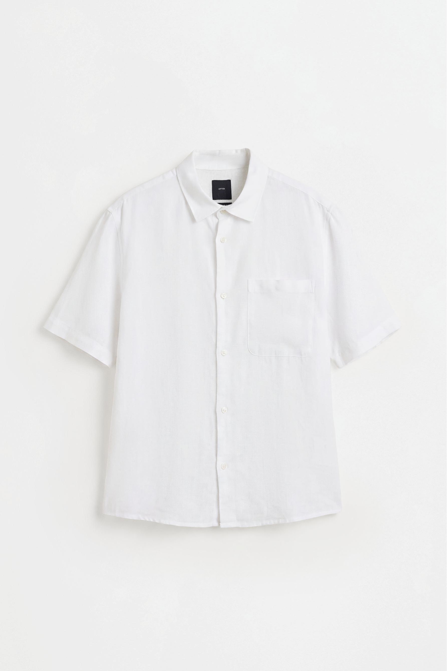 100% linen shirt — WHITE