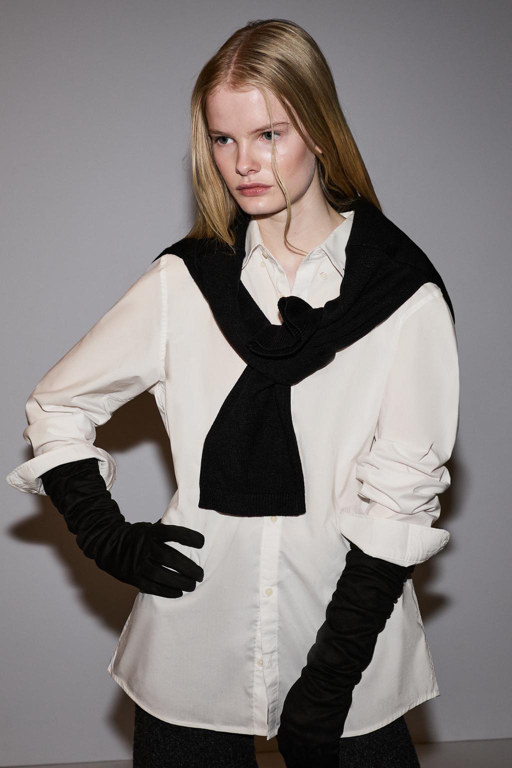 Long faux suede gloves
