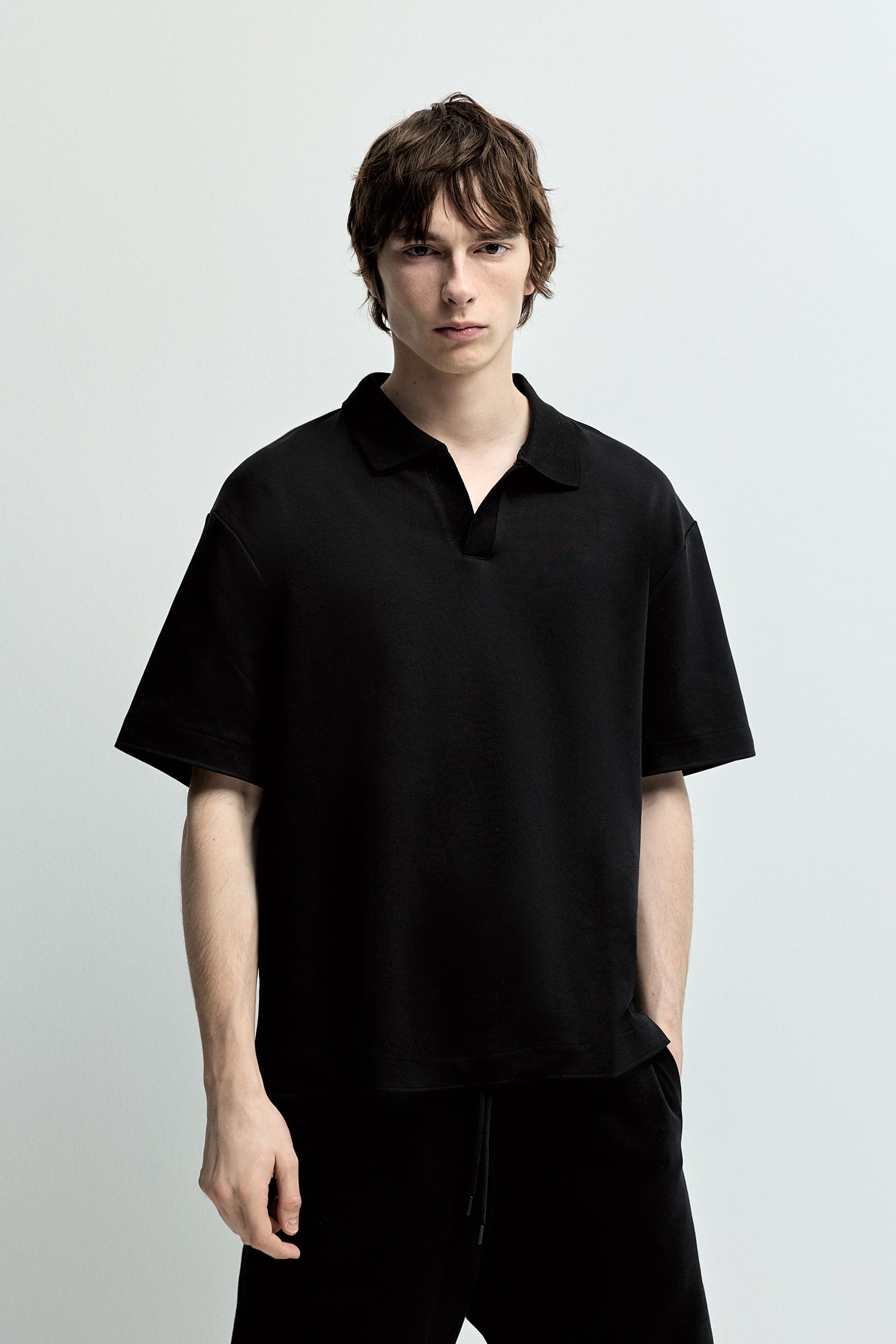 Interlock polo shirt — BLACK