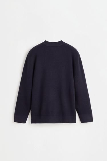 Waffle-knit sweater — DARK BLUE 2