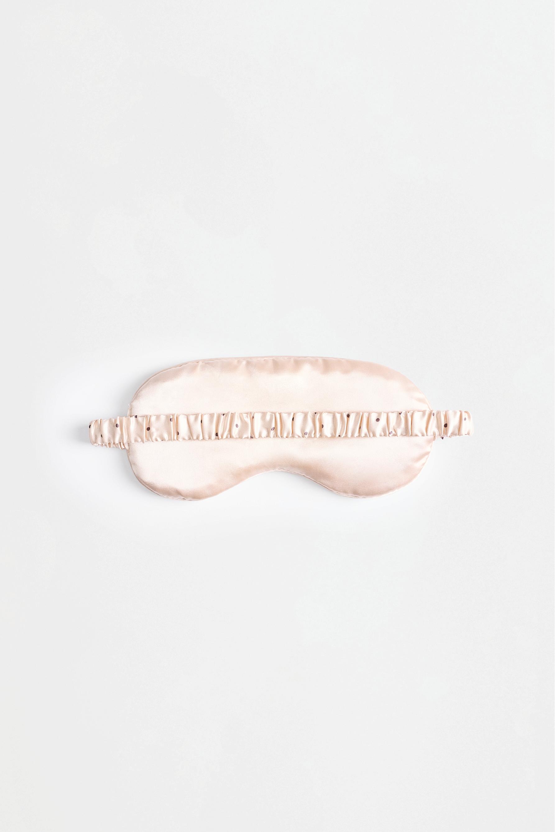 Polka dot print sleep mask — ECRU