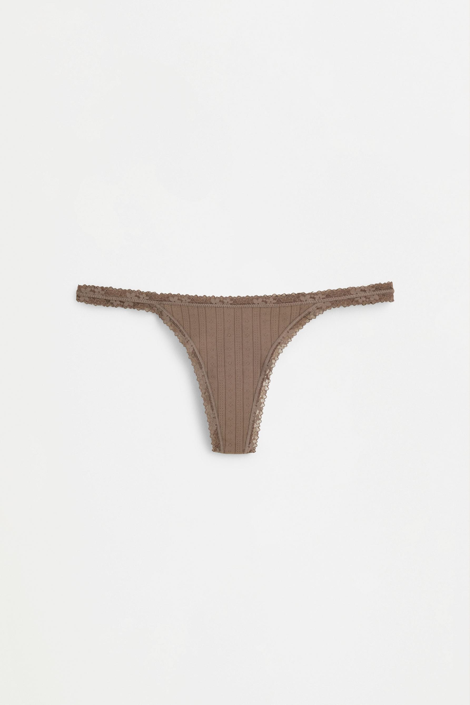Lace thongs (2-pack) — CHOCOLATE