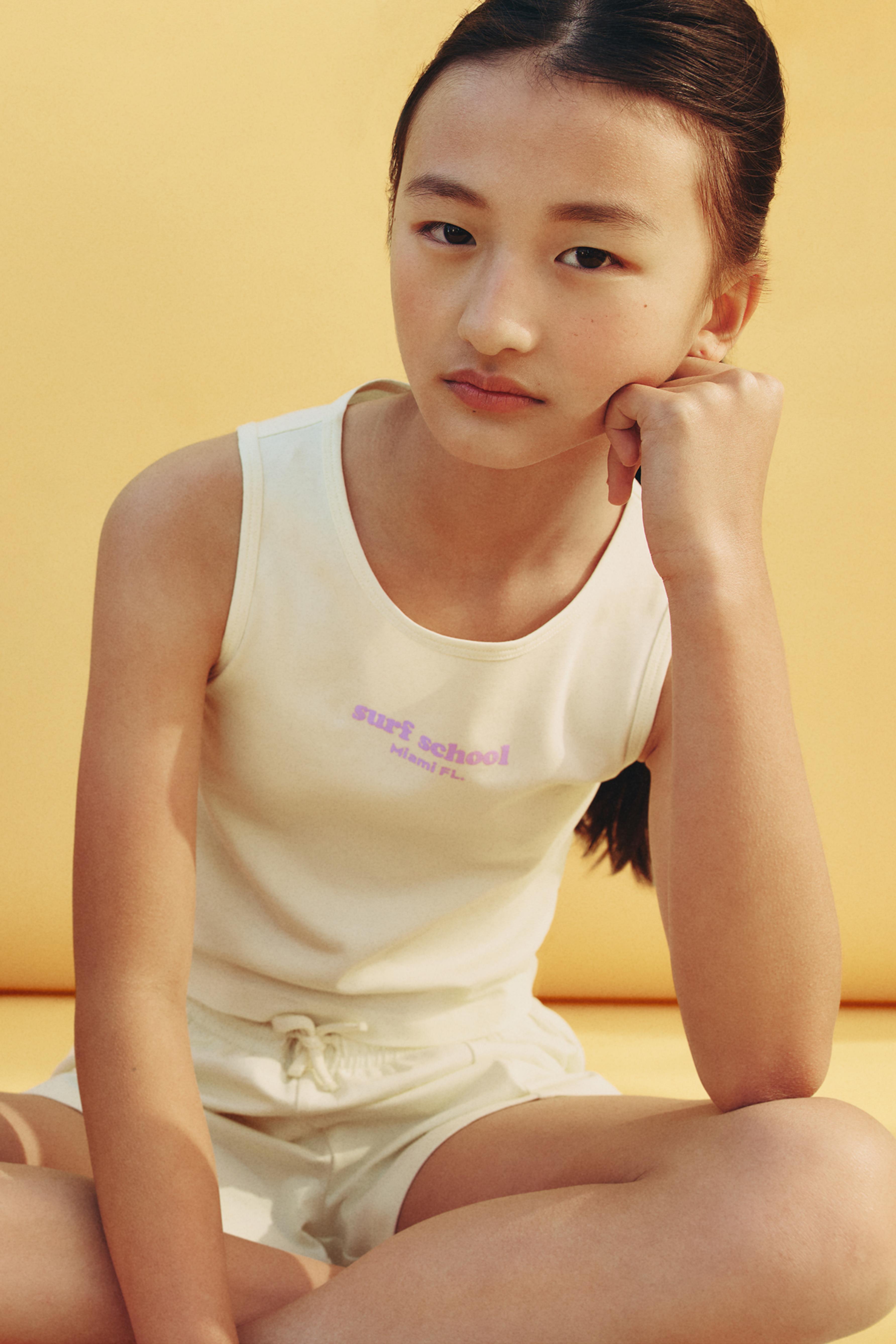Text top and shorts set — FUCHSIA