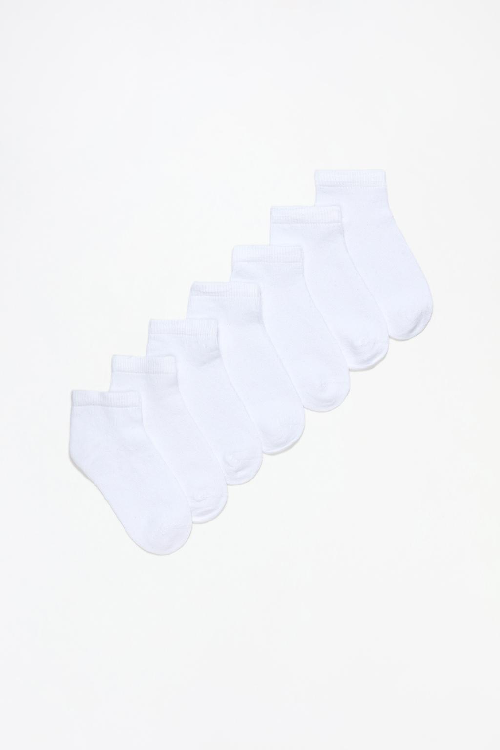 Pack of 7 pairs of basic coloured ankle socks