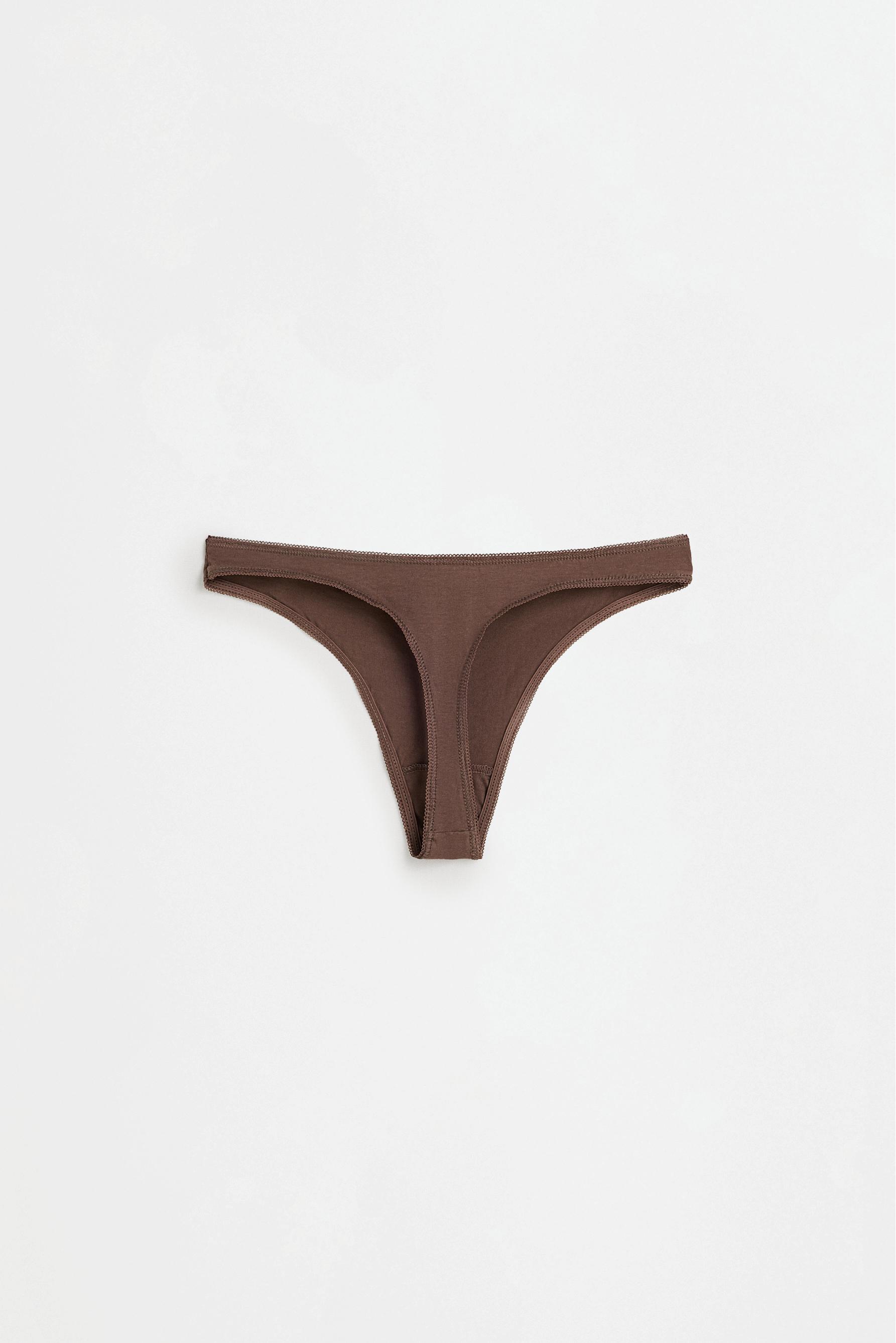 3-Pack Assorted Cotton Thongs — INDIGO BLUE