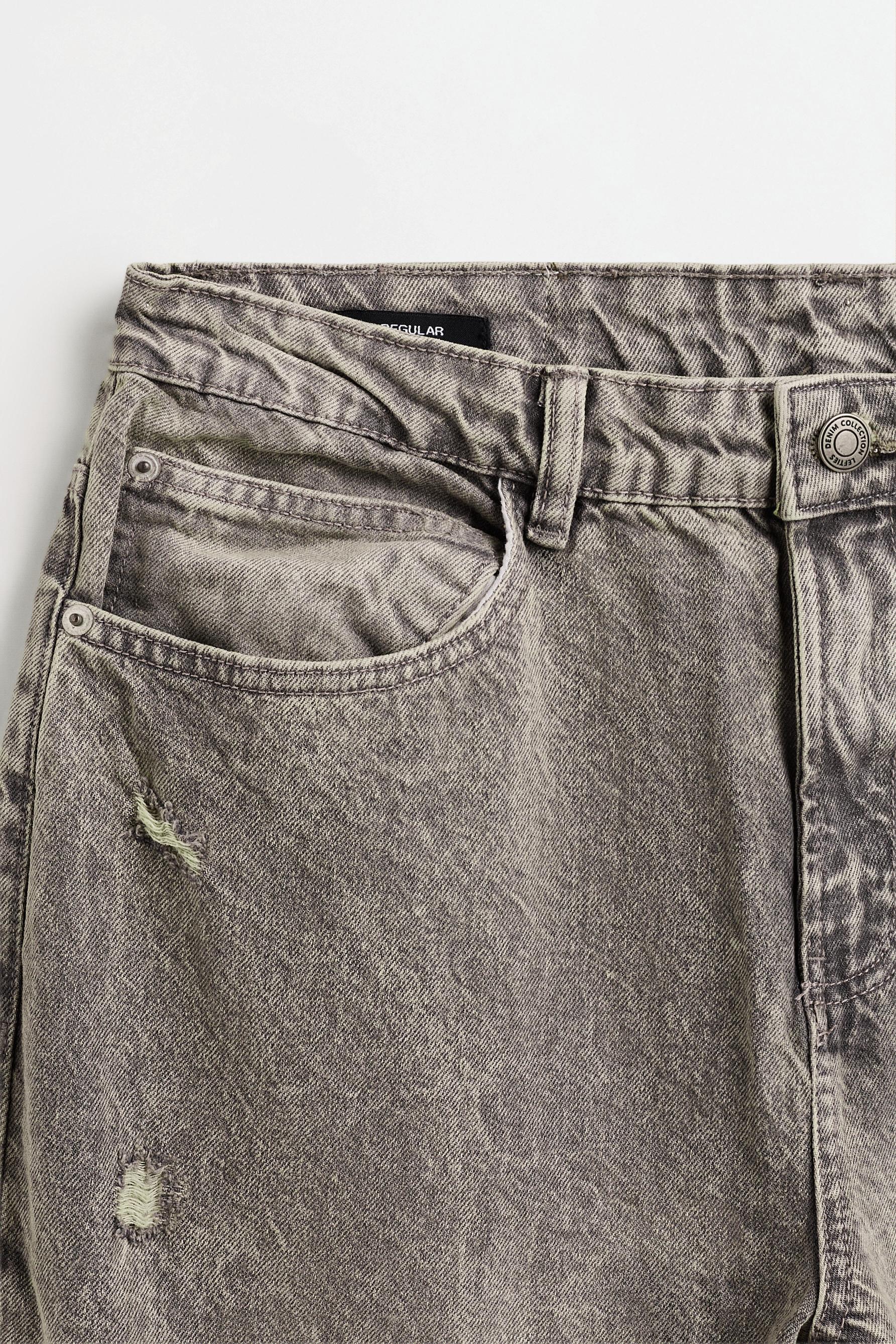 Ripped regular jeans — GREY