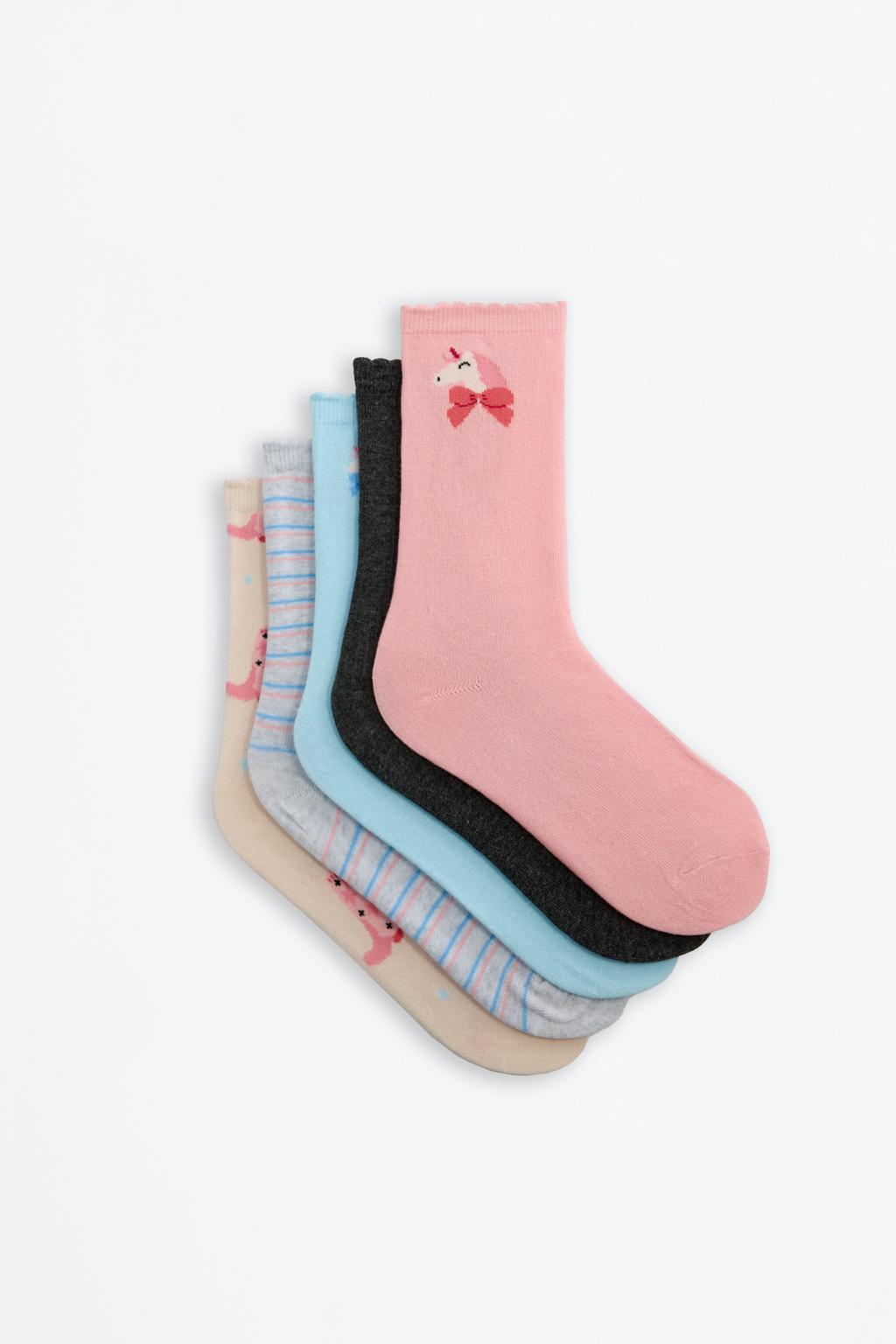 Pack 5 pares de meias compridas com estrelas