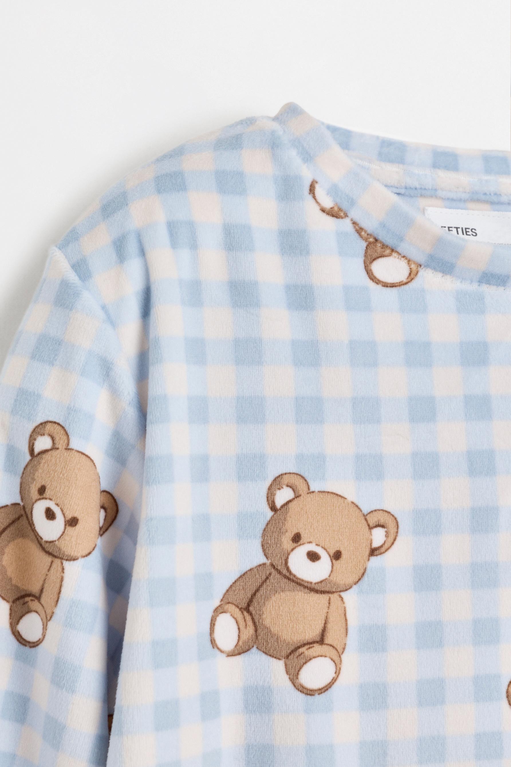 Velvet-feel star pyjamas — PALE BLUE