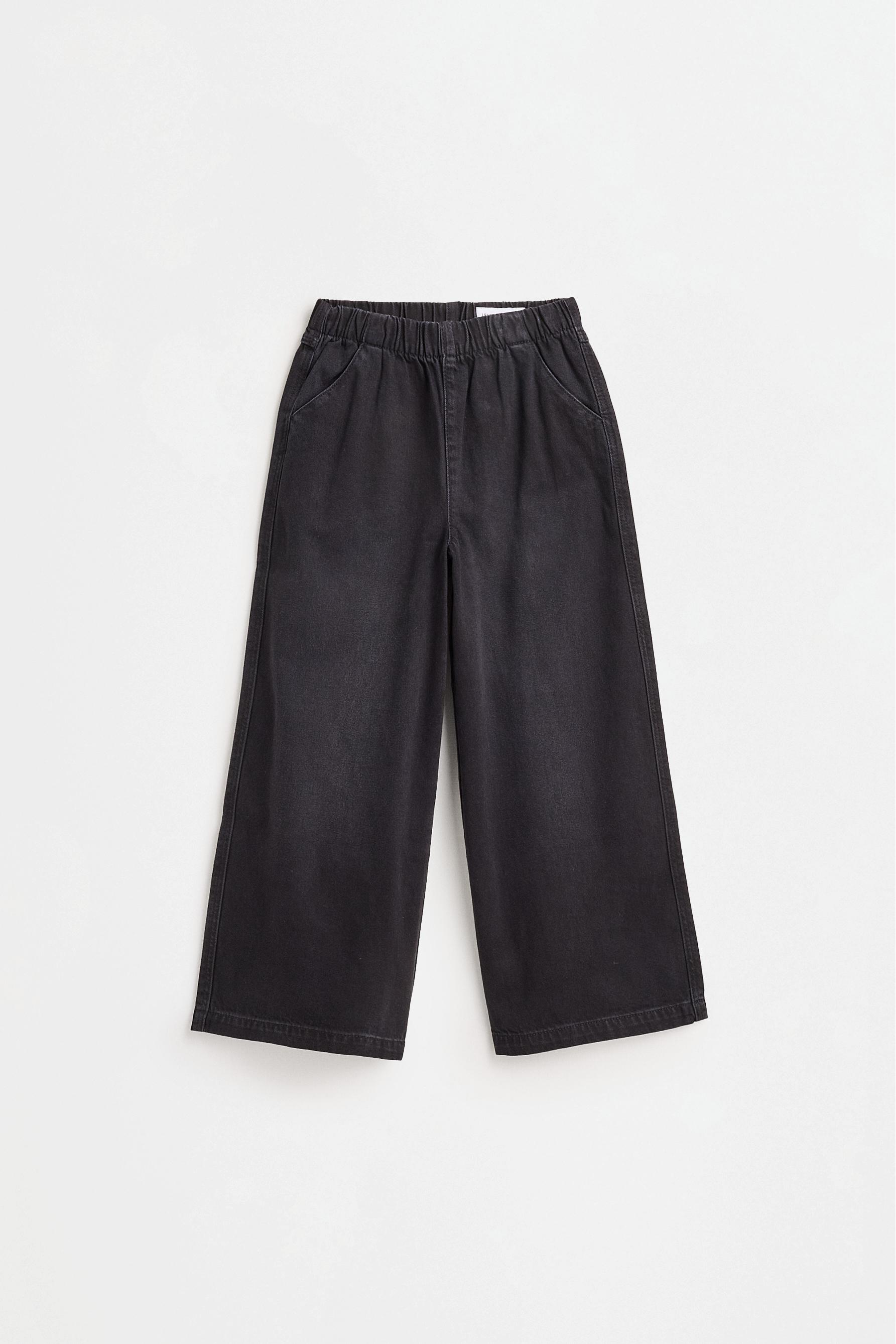Jeans wide leg cintura elástica
