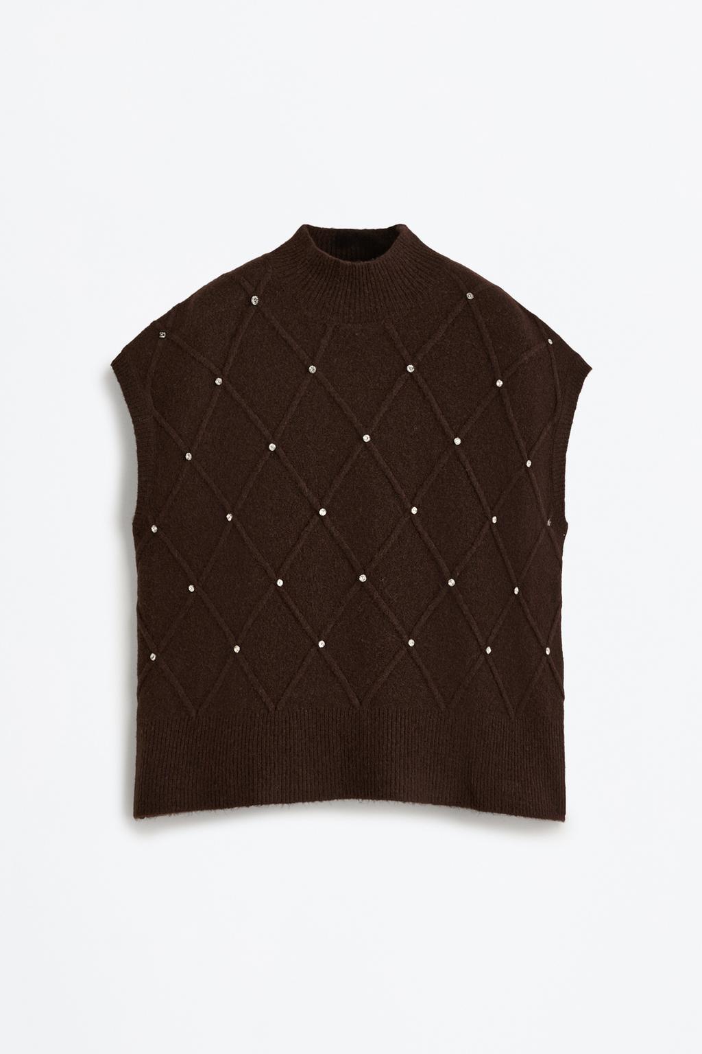 Rhinestone appliqué vest top