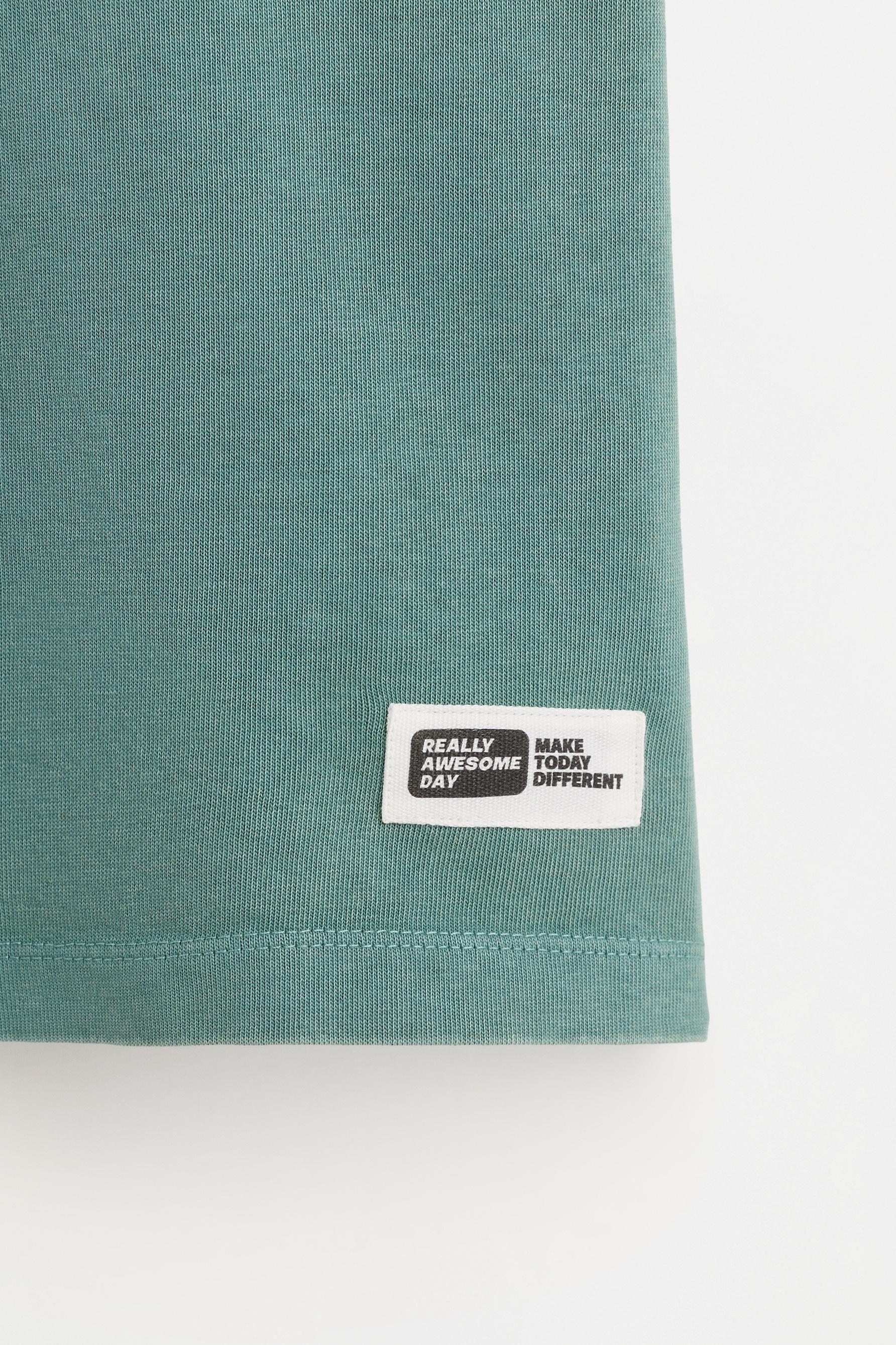 Heavy jersey faded-effect T-shirt — BRIGHT GREEN