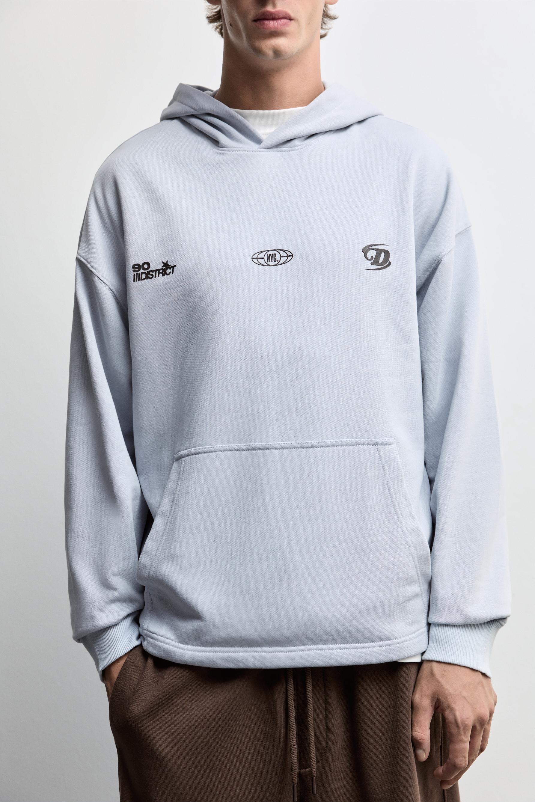 Printed hoodie — PALE BLUE