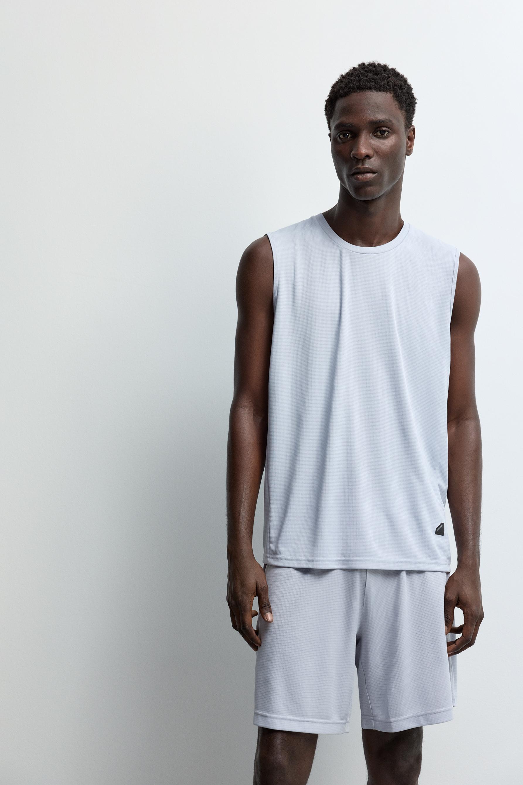 Sleeveless sports T-shirt — DARK GREY MARL