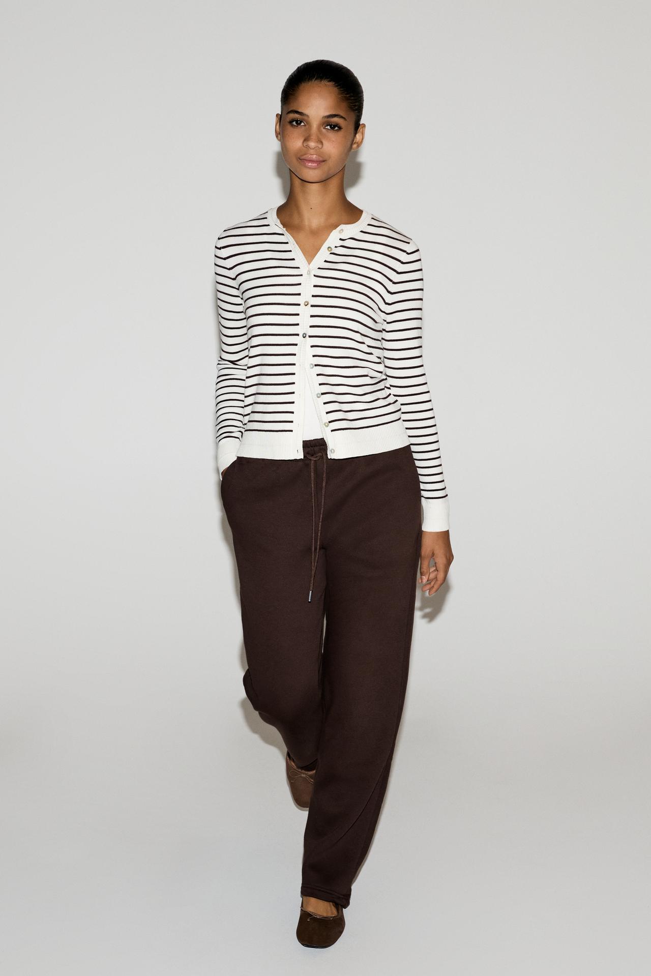 Basic straight tracksuit trousers — CHOCOLATE