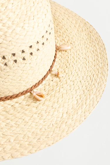 Raffia-effect beaded hat — BEIGE 4