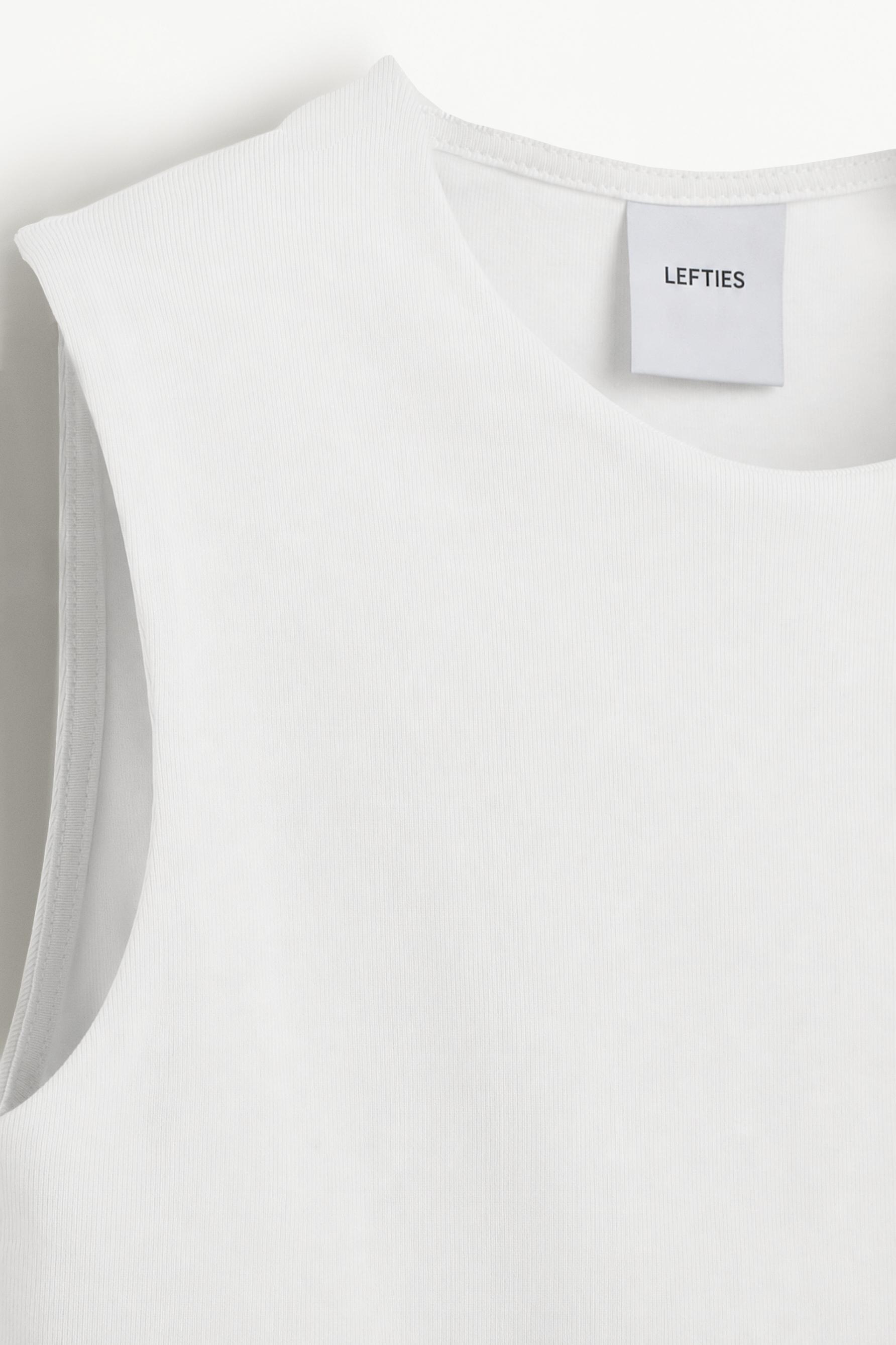 Cropped ribbed T-shirt — WHITE
