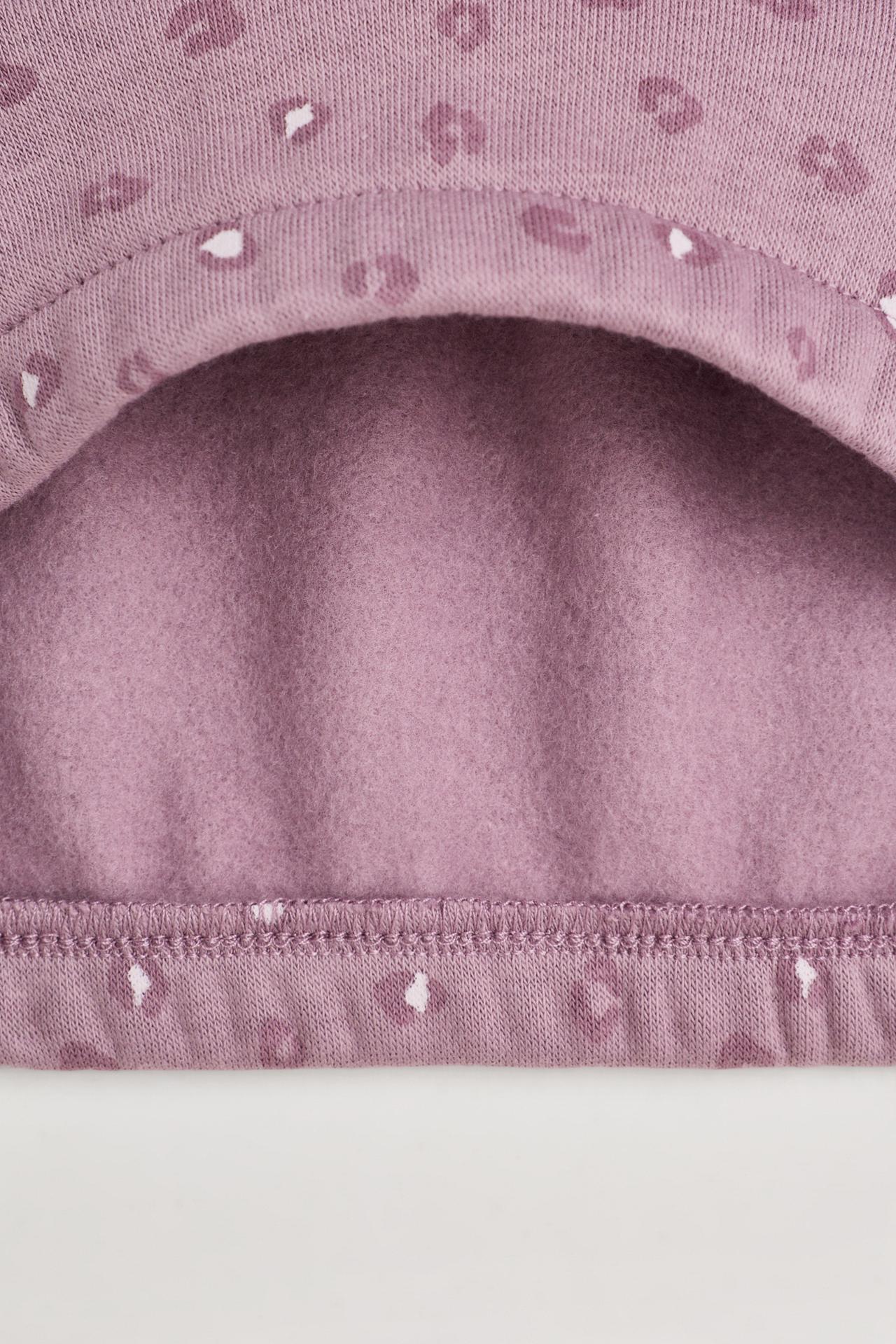 Printed plush sweatshirt and trousers set — MAUVE